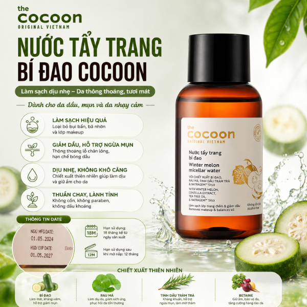 COCOON Nước tẩy trang bí đao 140ML