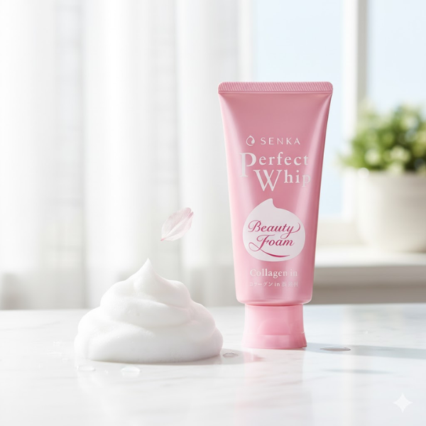 Sữa rửa mặt Collagen Senka Perfect Whip 120g (hồng mới)