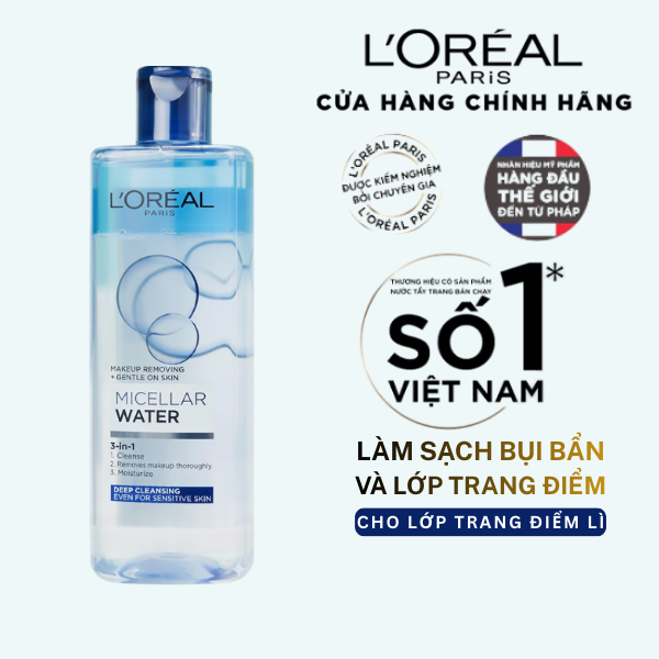 TẨY TRANG MICELLAR SẠCH SÂU 400ML (LP) -NƯỚC TẨY TRANG MICELLAR 400ML SẠCH SÂU (XANH ĐẬM ) LOREAL
