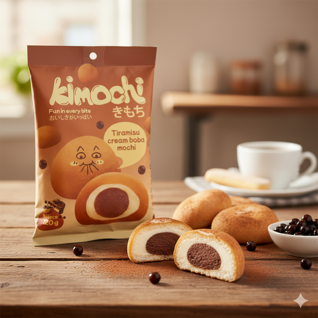 BÁNH MOCHI TIRAMISU KEM TRÂN CHÂU (KIMOCHI TIRAMISU CREAM BOBA)  120G