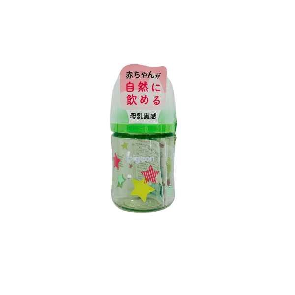 Bình sữa Pigeon cổ rộng 160ml - hình ngôi sao (núm SS)