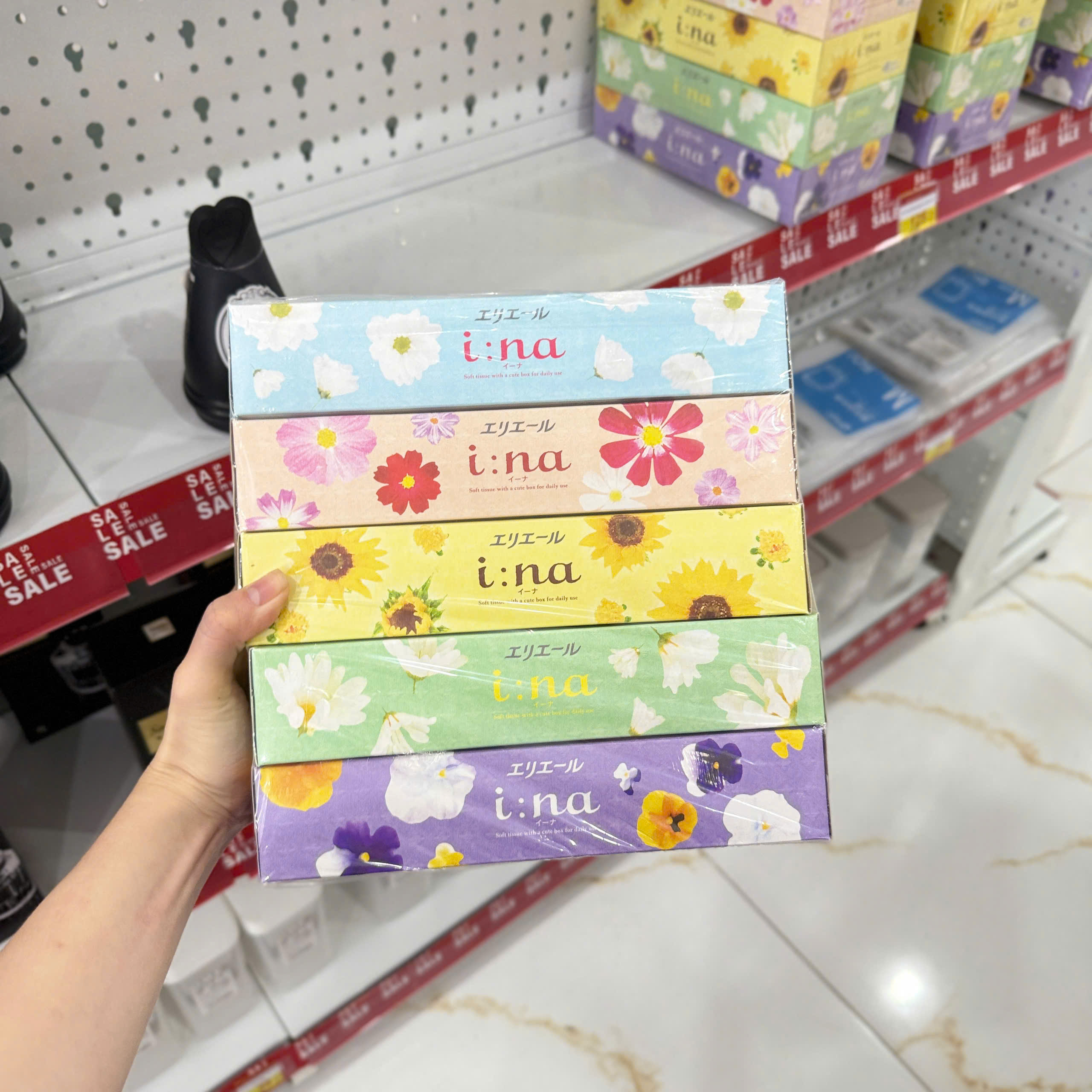 Set 5 hộp khăn giấy Ina 150 tờ x 5