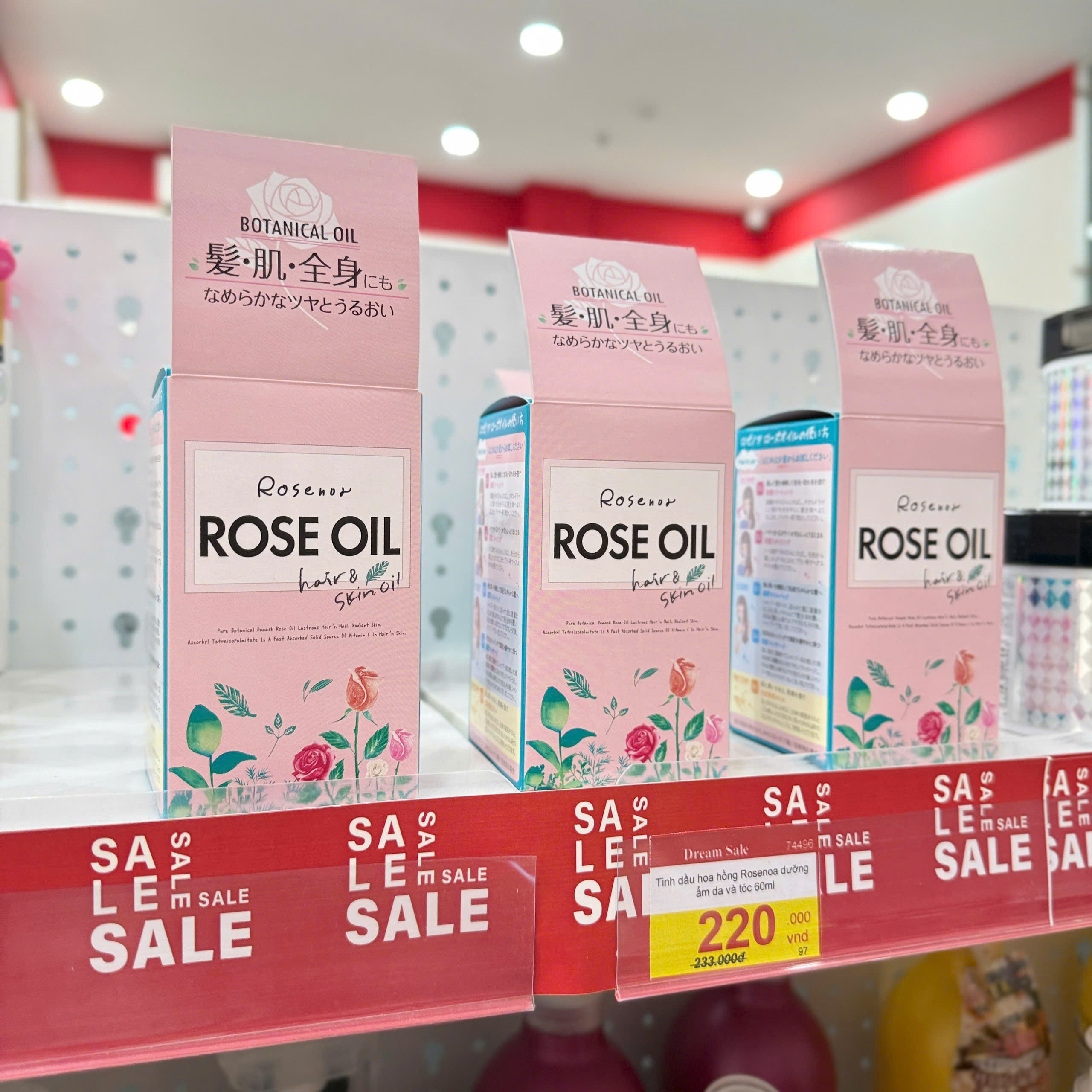 Tinh dầu hoa hồng Rosenoa dưỡng ẩm da và tóc 60ml