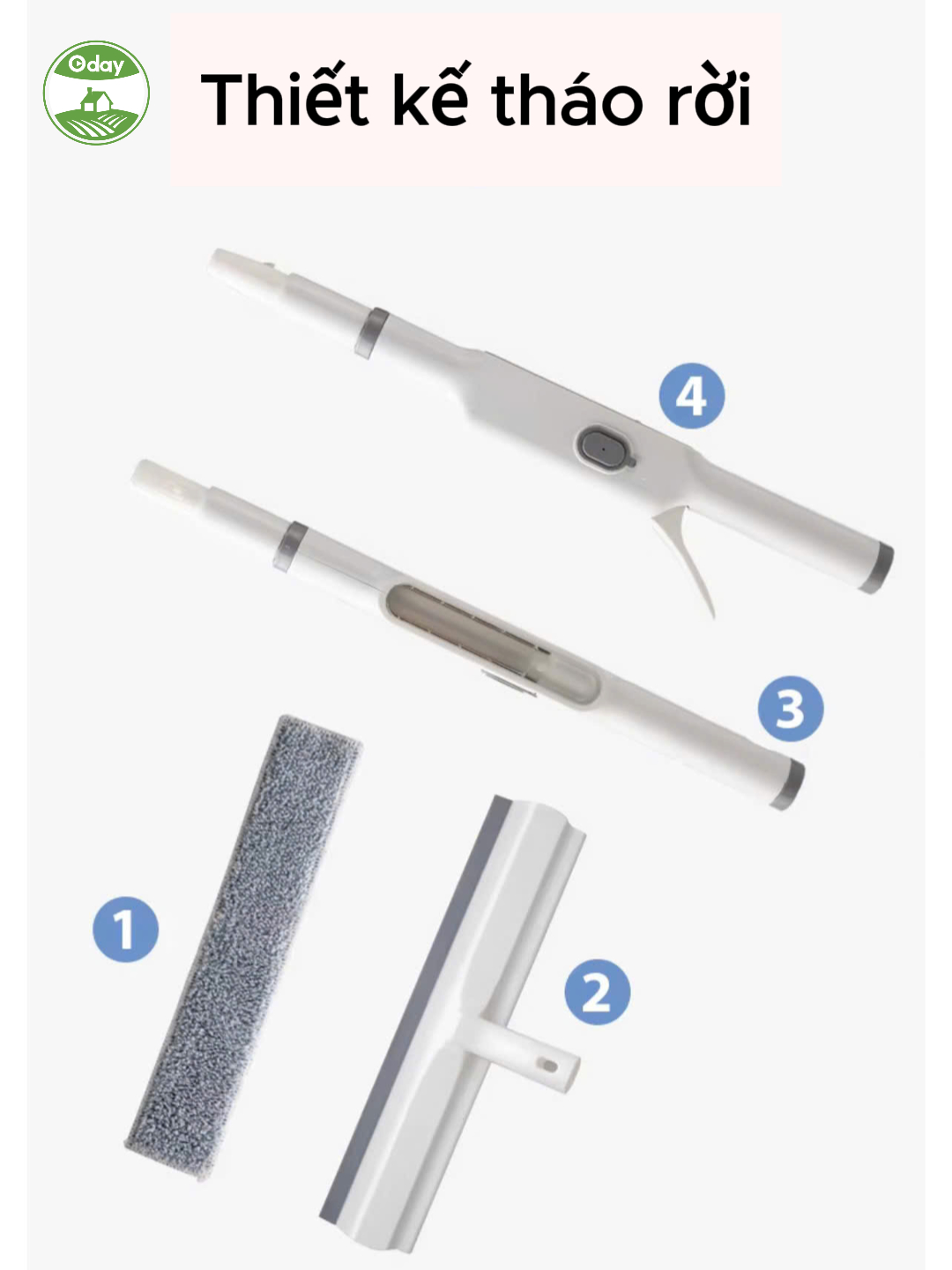 Cây Lau Kính Phun Sương Thông Minh 3 Trong 1 Oday FP-53