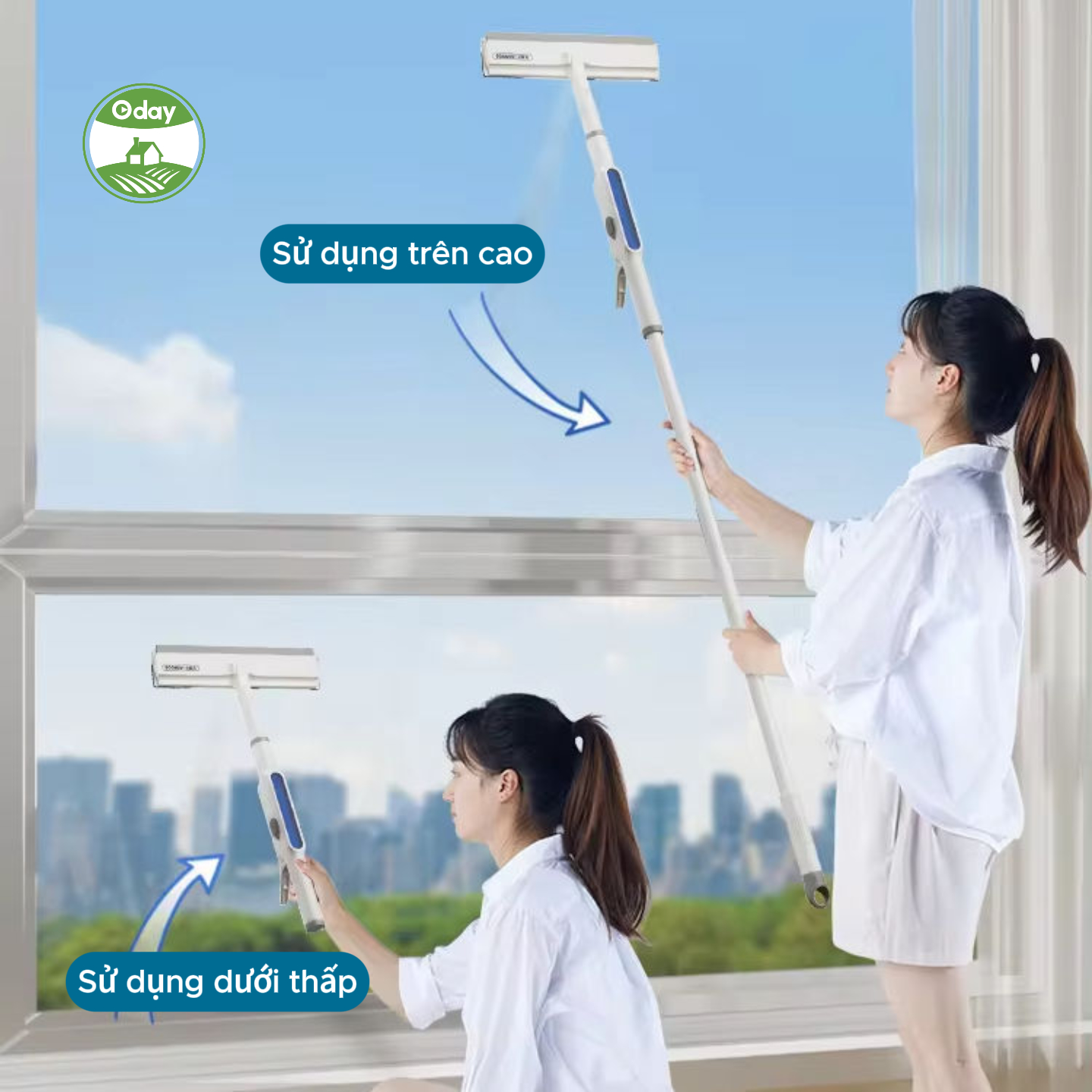 Cây Lau Kính Phun Sương Thông Minh 3 Trong 1 Oday FP-53