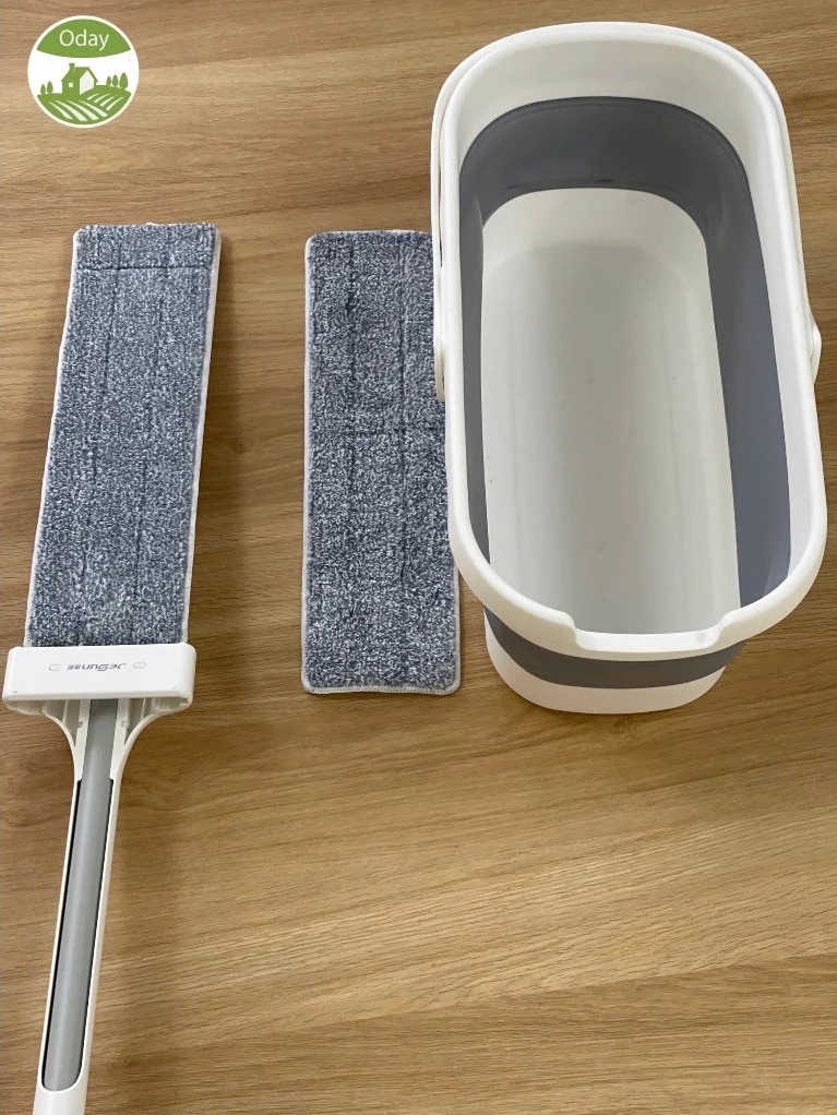 Bộ cây lau tự vắt Flat Mop Oday FC89 + FT09 (kèm xô gập)