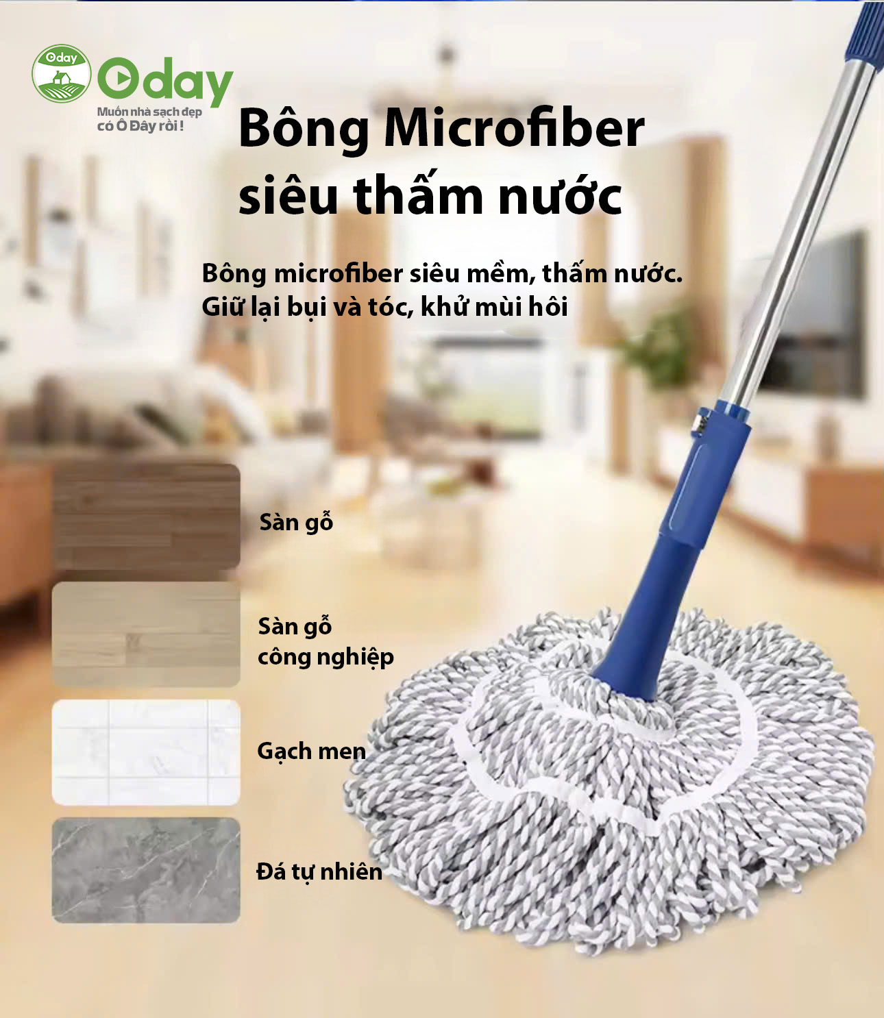 Cây lau nhà xoắn tay Oday XSL-2