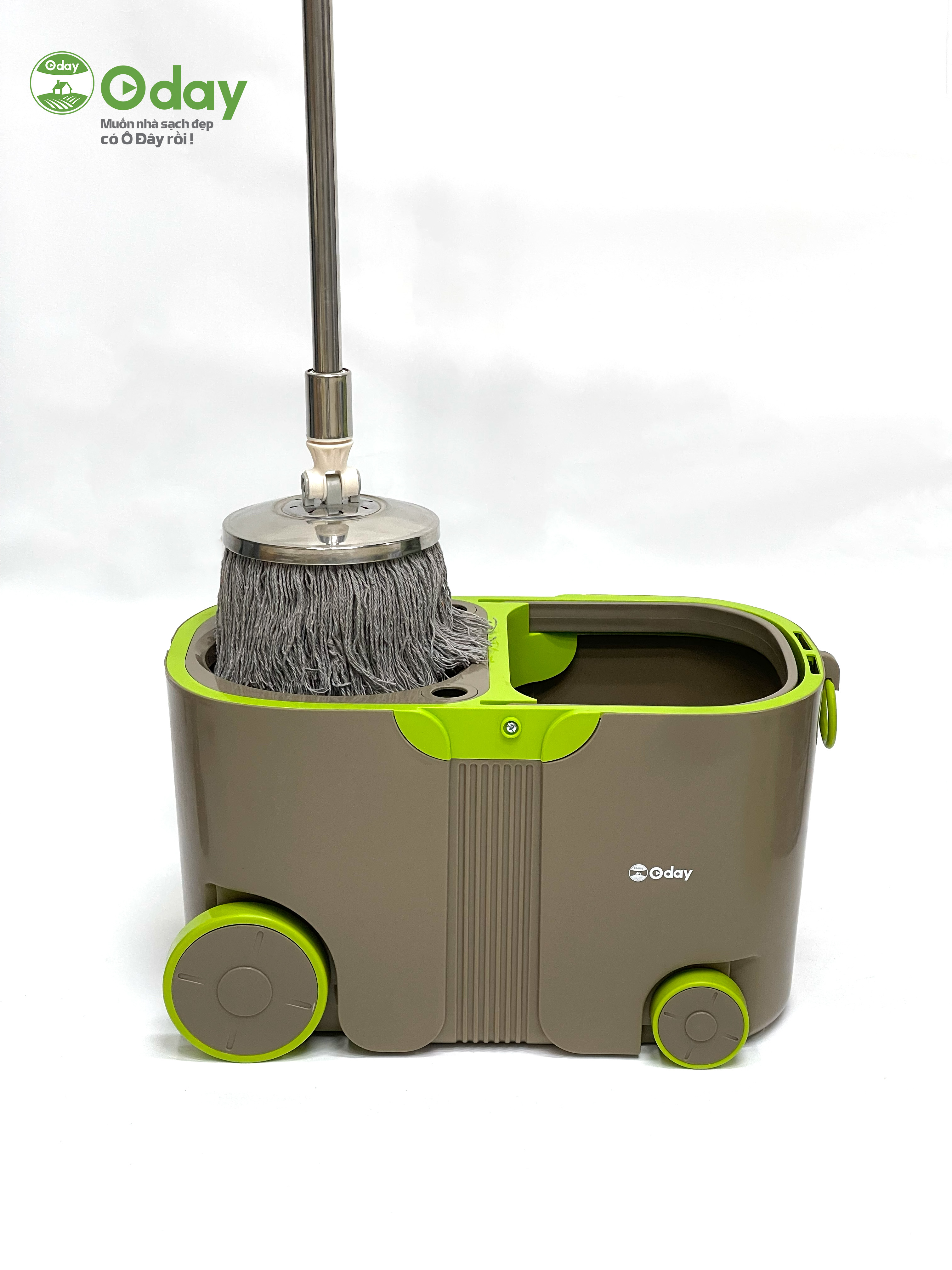 Bộ Lau Nhà 360 Độ Có 4 Bánh Xe, Cán Siêu Dài 1,5m Oday OS06