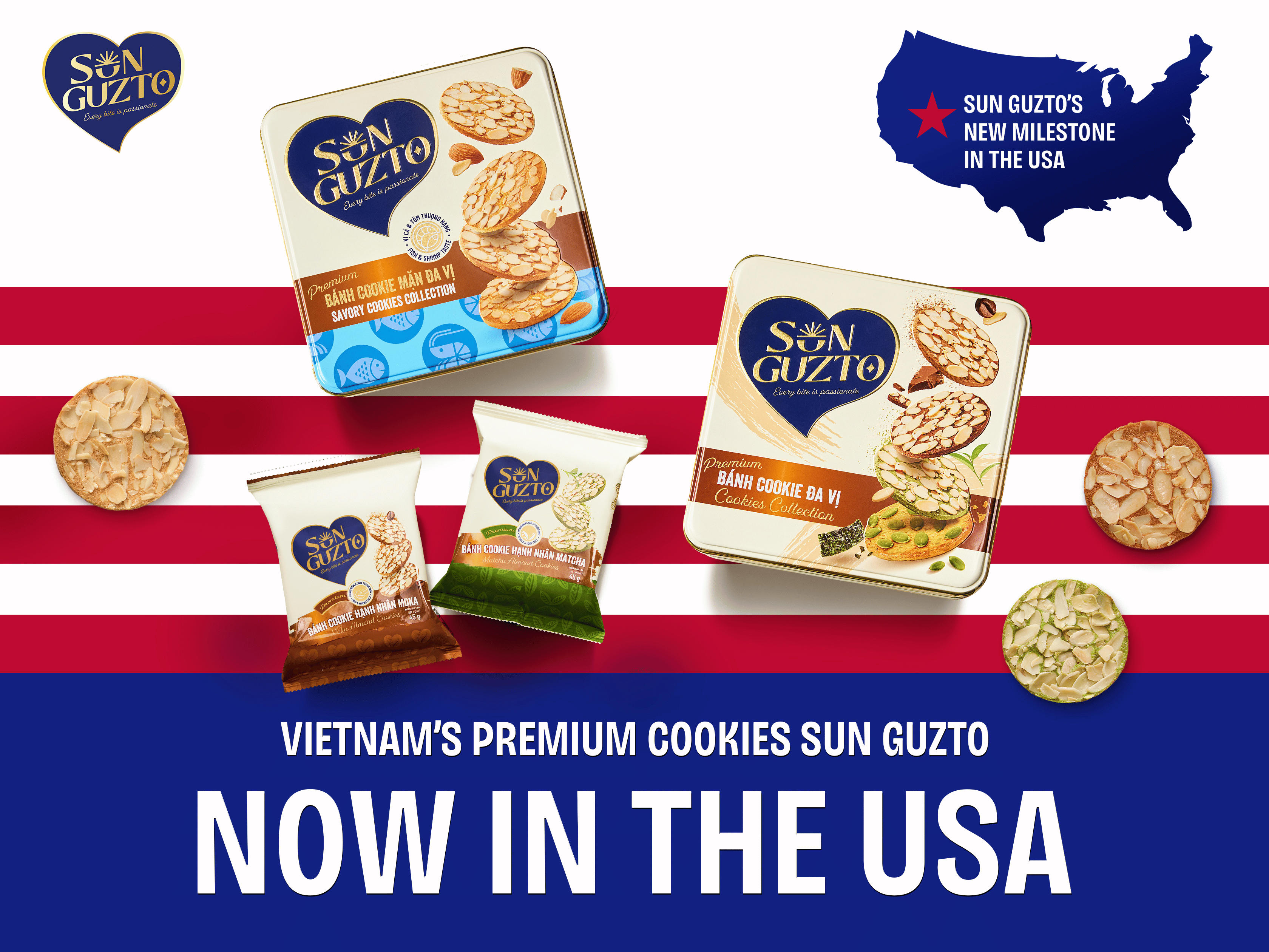 Sun Guzto - Premium Vietnamese Almond Cookies Now Available in the U.S