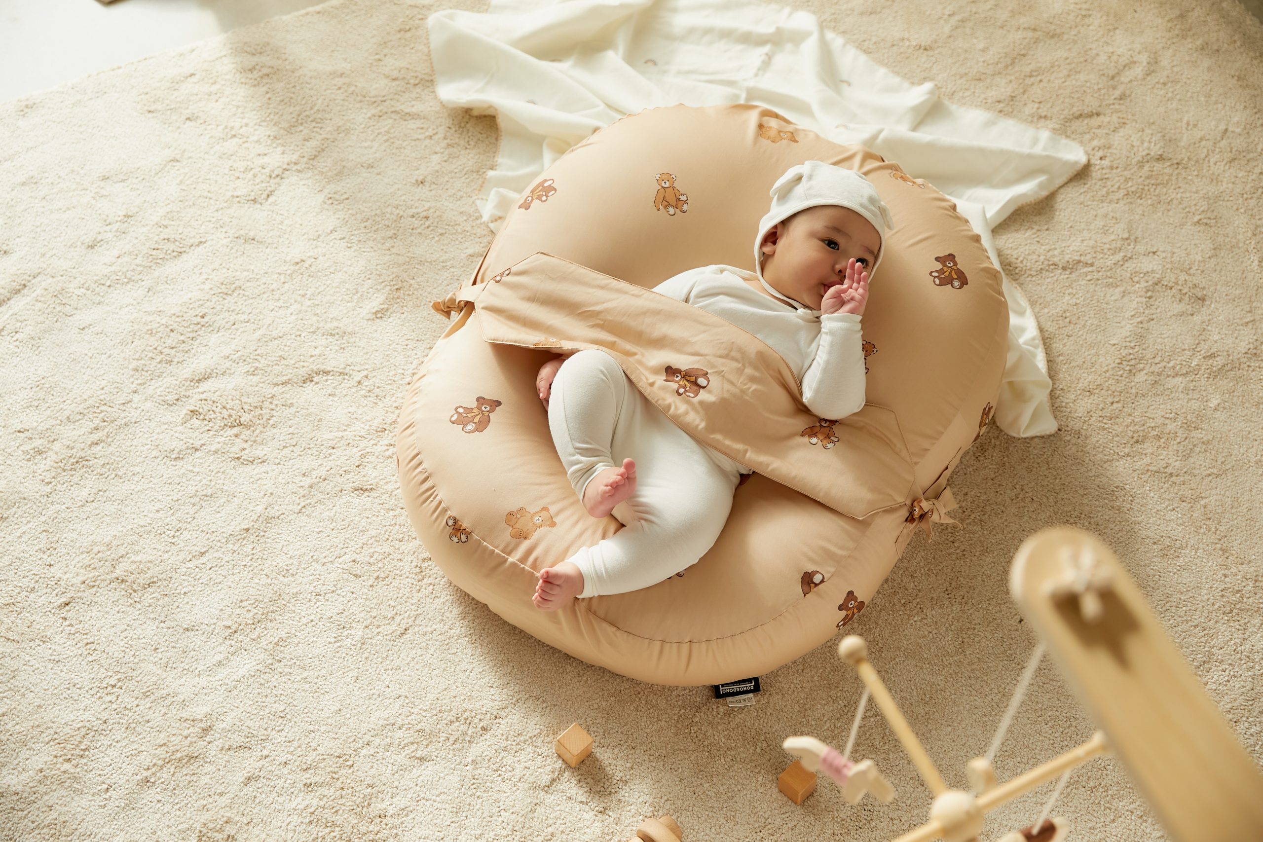 Vỏ gối chống trào ngược cotton 4 mùa Dono&Dono - gấu Teddy Bear