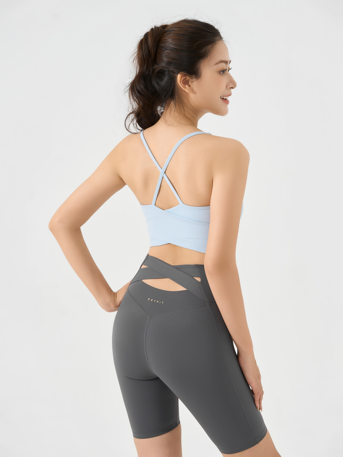 Quần Leggings Lửng Cạp Biến Kiểu