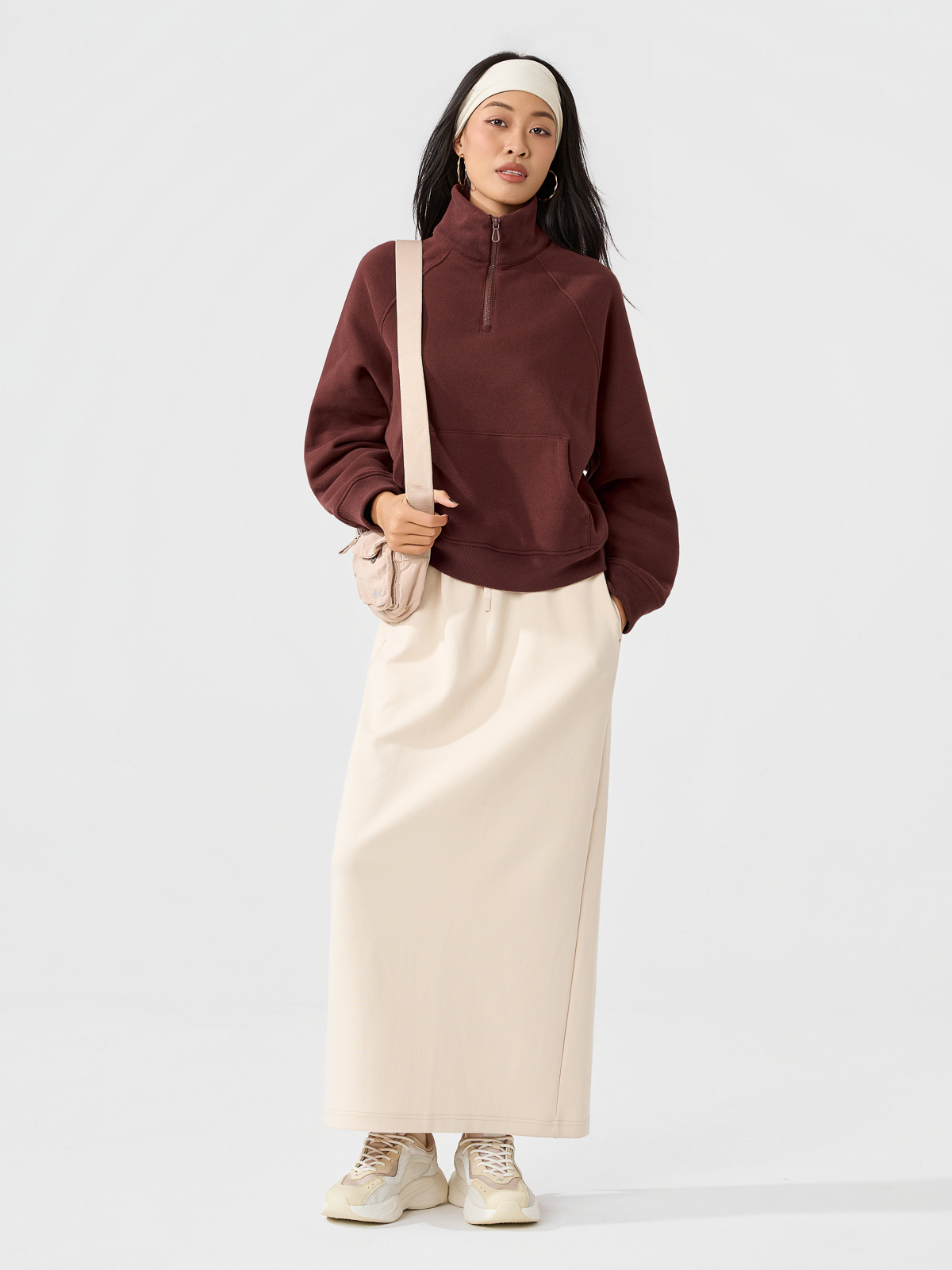 Áo Nỉ Nữ Athleisure Mặt Lông Mềm Mịn