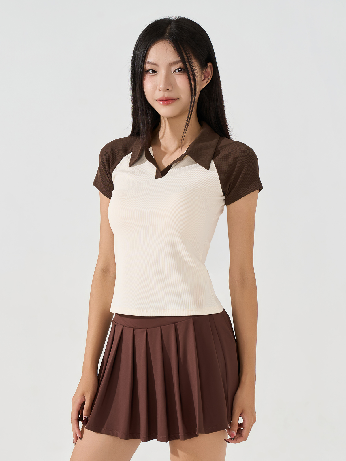 Áo Polo Nữ Slimfit Tay Raglan