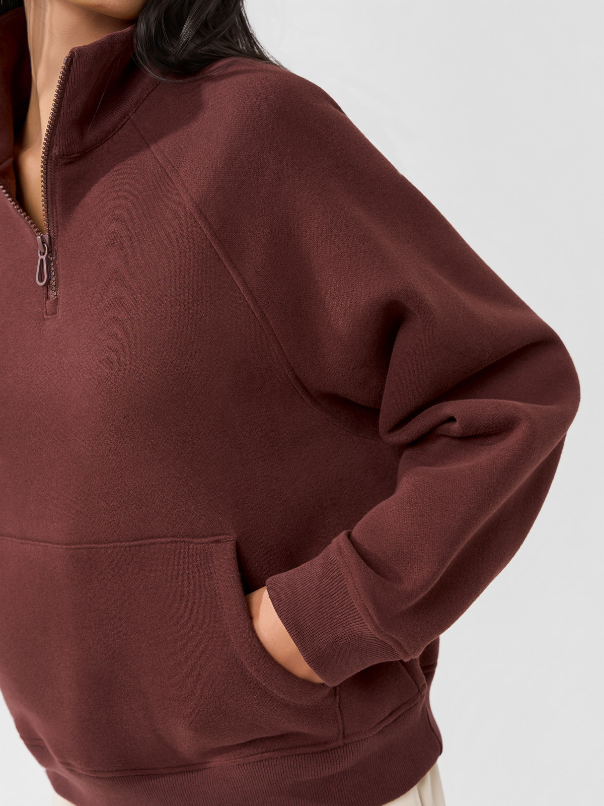 Áo Nỉ Nữ Athleisure Mặt Lông Mềm Mịn