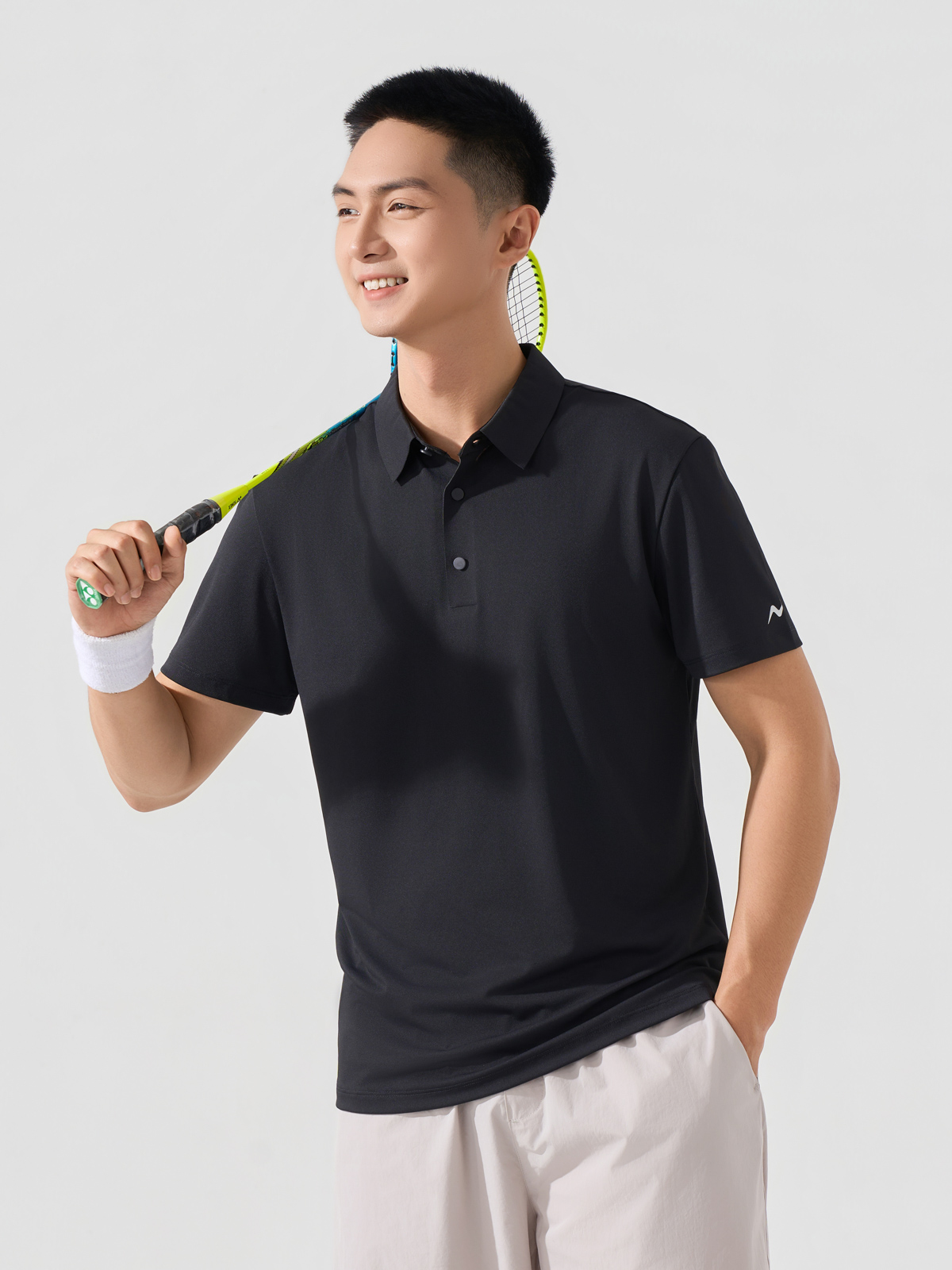 Áo Polo Thể Thao Nam Lá Cổ Không Đường May