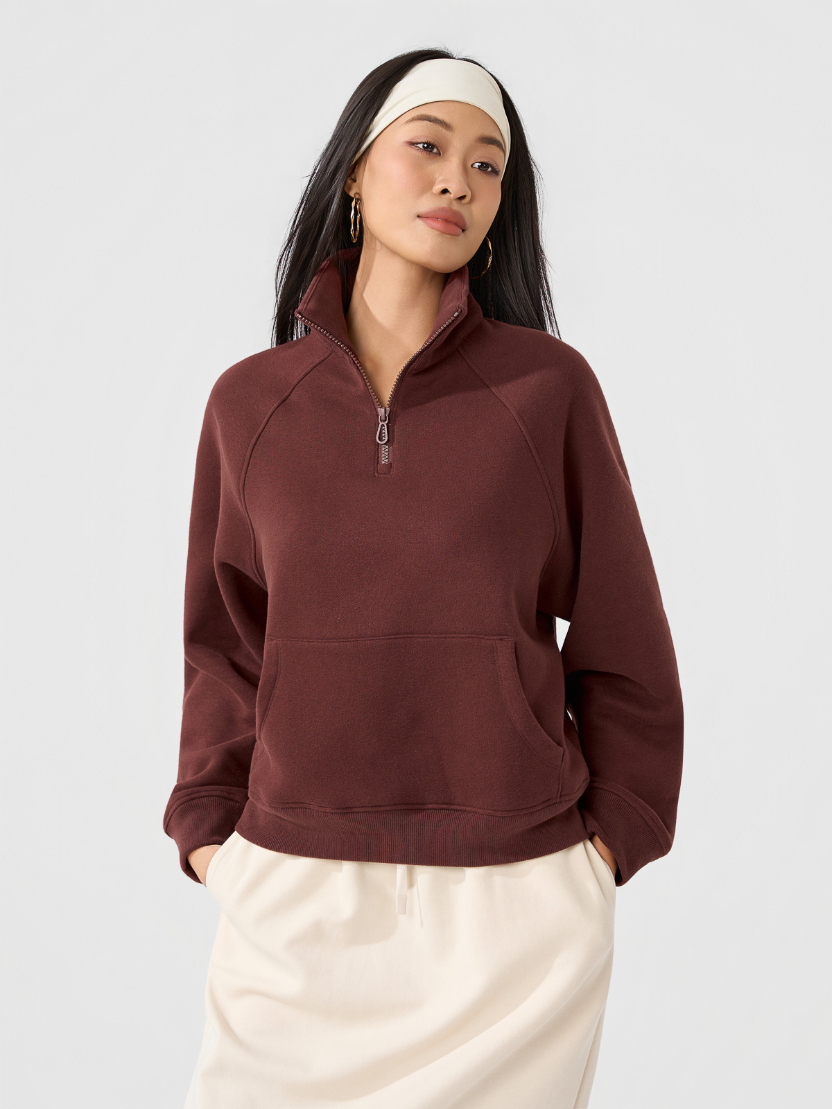 Áo Nỉ Nữ Athleisure Mặt Lông Mềm Mịn