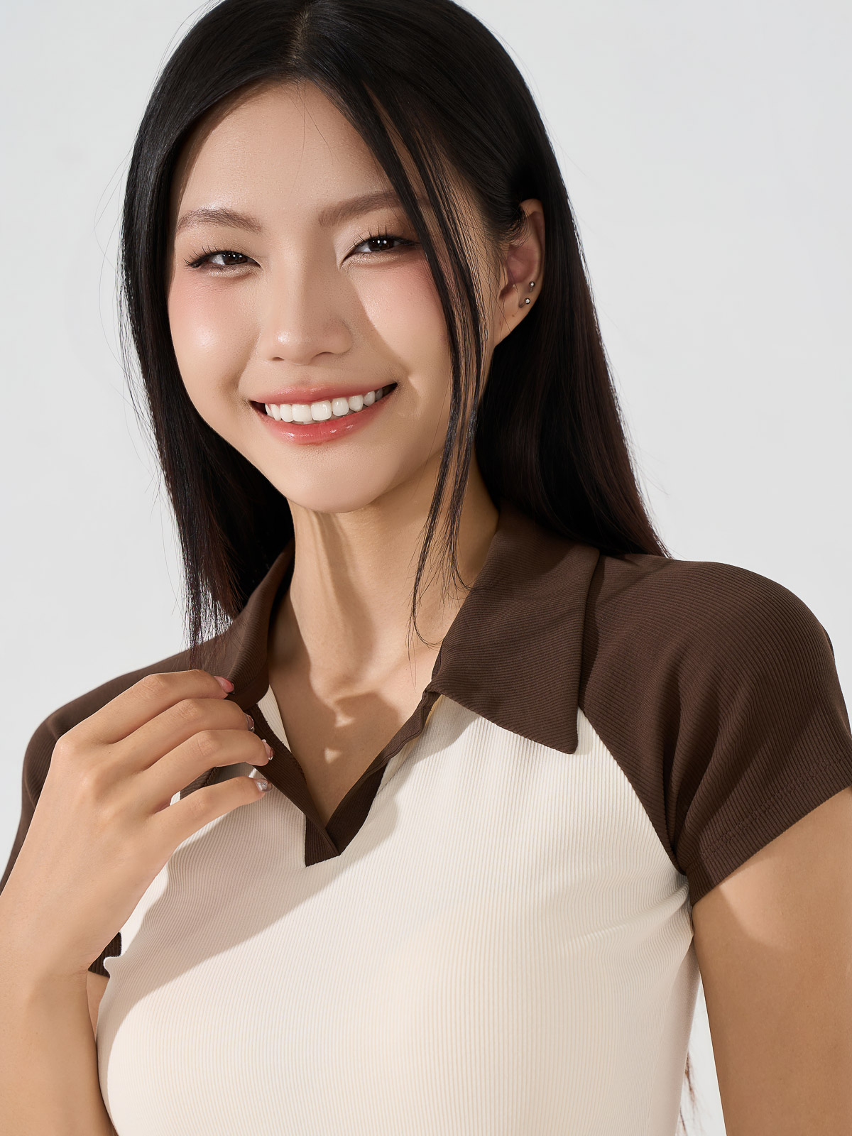 Áo Polo Nữ Slimfit Tay Raglan