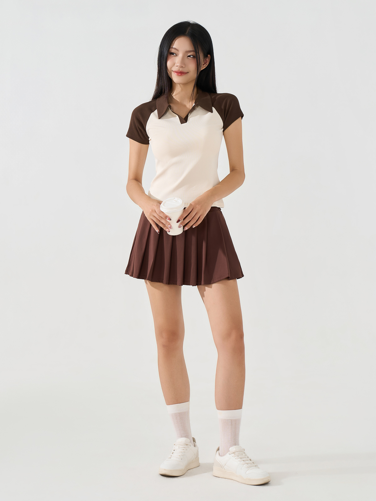 Áo Polo Nữ Slimfit Tay Raglan