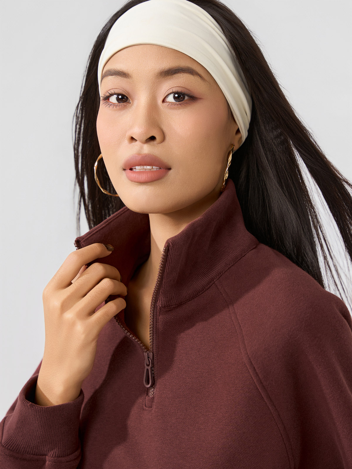 Áo Nỉ Nữ Athleisure Mặt Lông Mềm Mịn