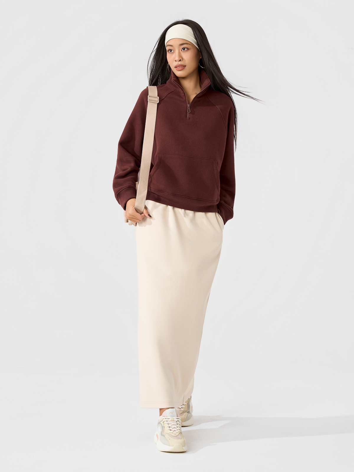 Áo Nỉ Nữ Athleisure Mặt Lông Mềm Mịn