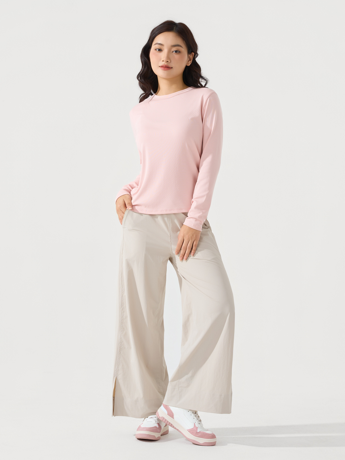 Quần Gió Dài Nữ Thể Thao Dáng Suông