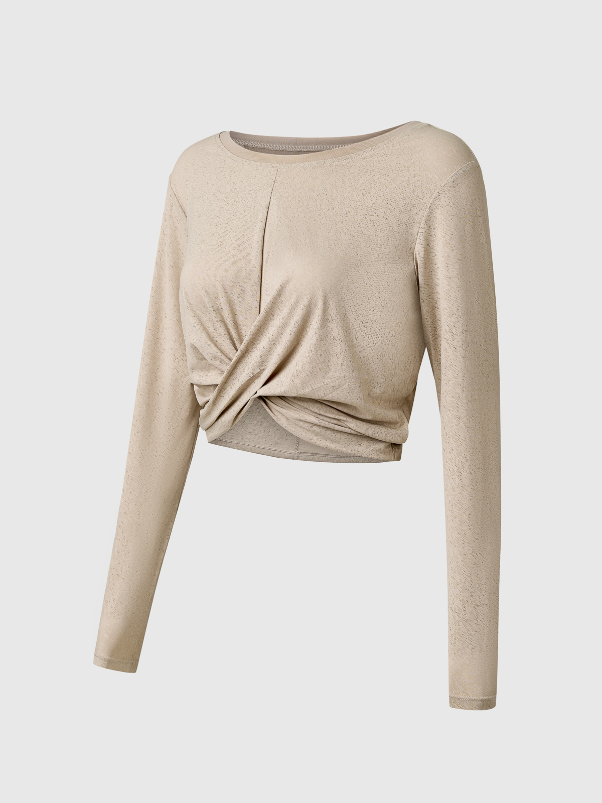 Áo Thun Thể Thao Thoáng Khí Croptop Xoắn Eo