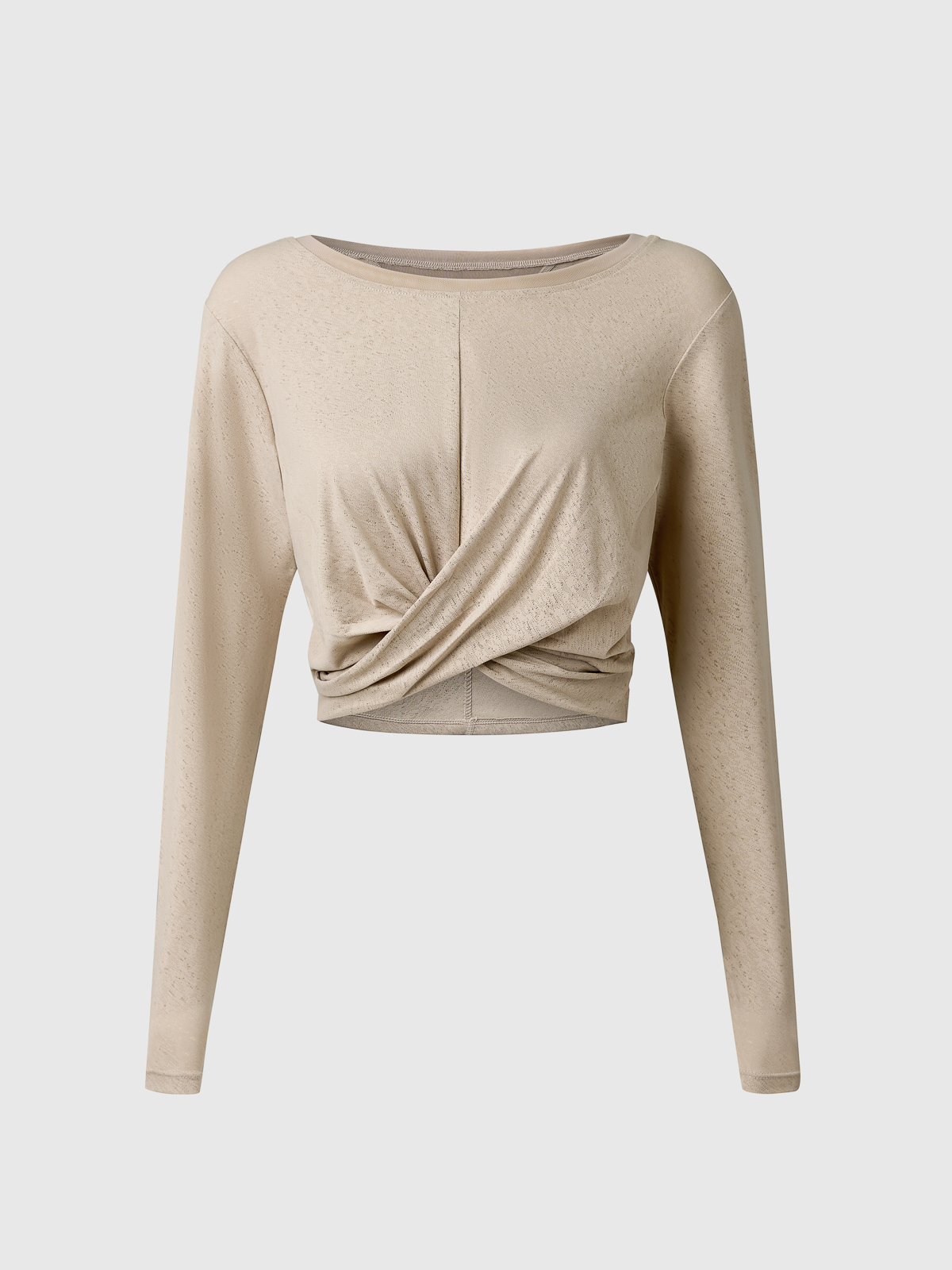 Áo Thun Thể Thao Thoáng Khí Croptop Xoắn Eo