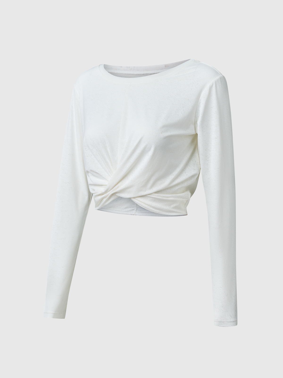 Áo Thun Thể Thao Thoáng Khí Croptop Xoắn Eo