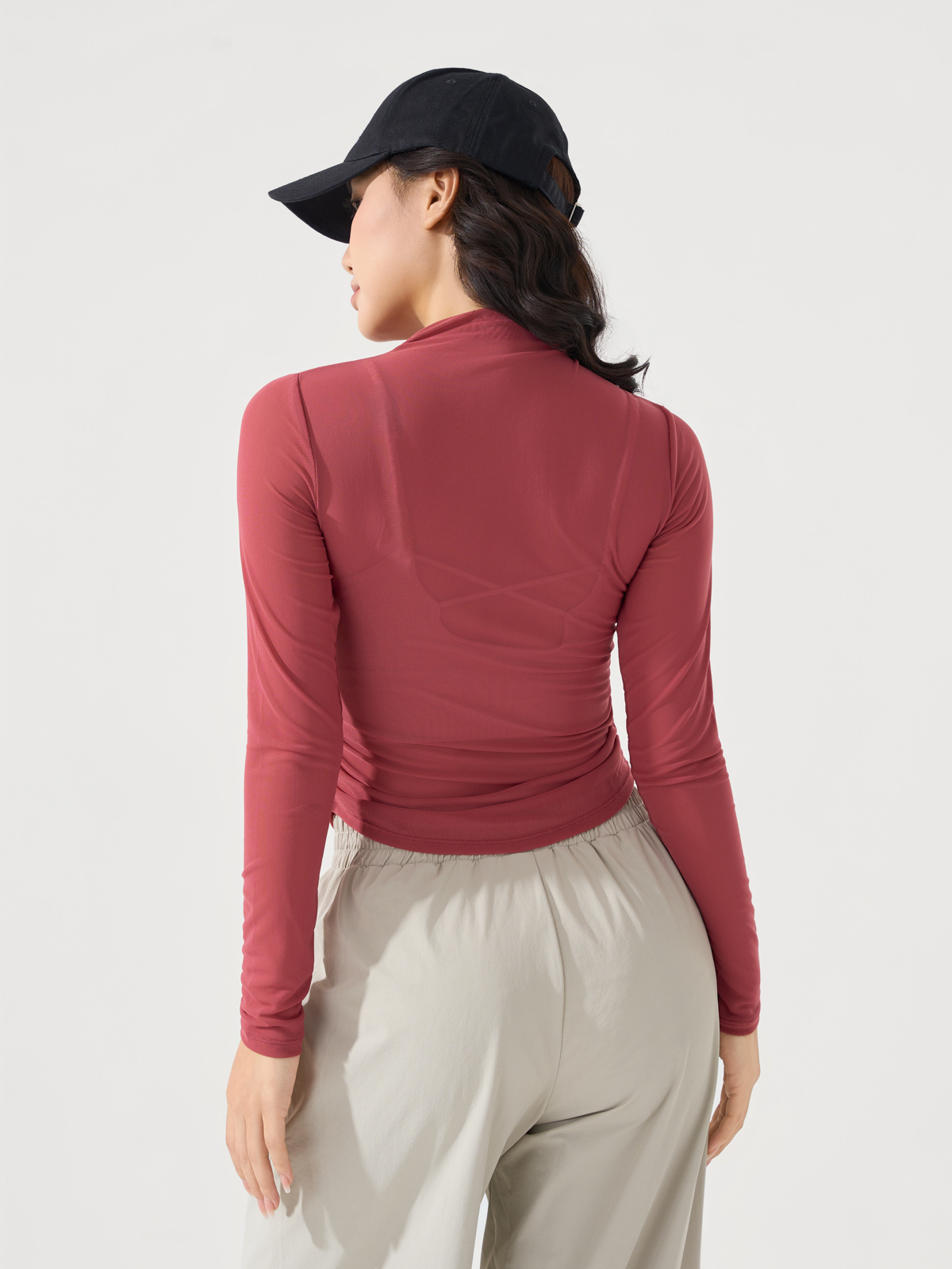 Áo phối lưới dài tay thể thao nữ khỏe khoắn