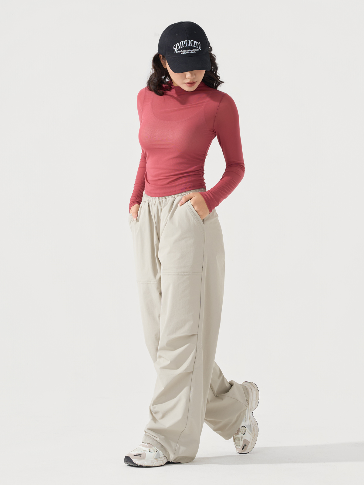 Áo phối lưới dài tay thể thao nữ khỏe khoắn