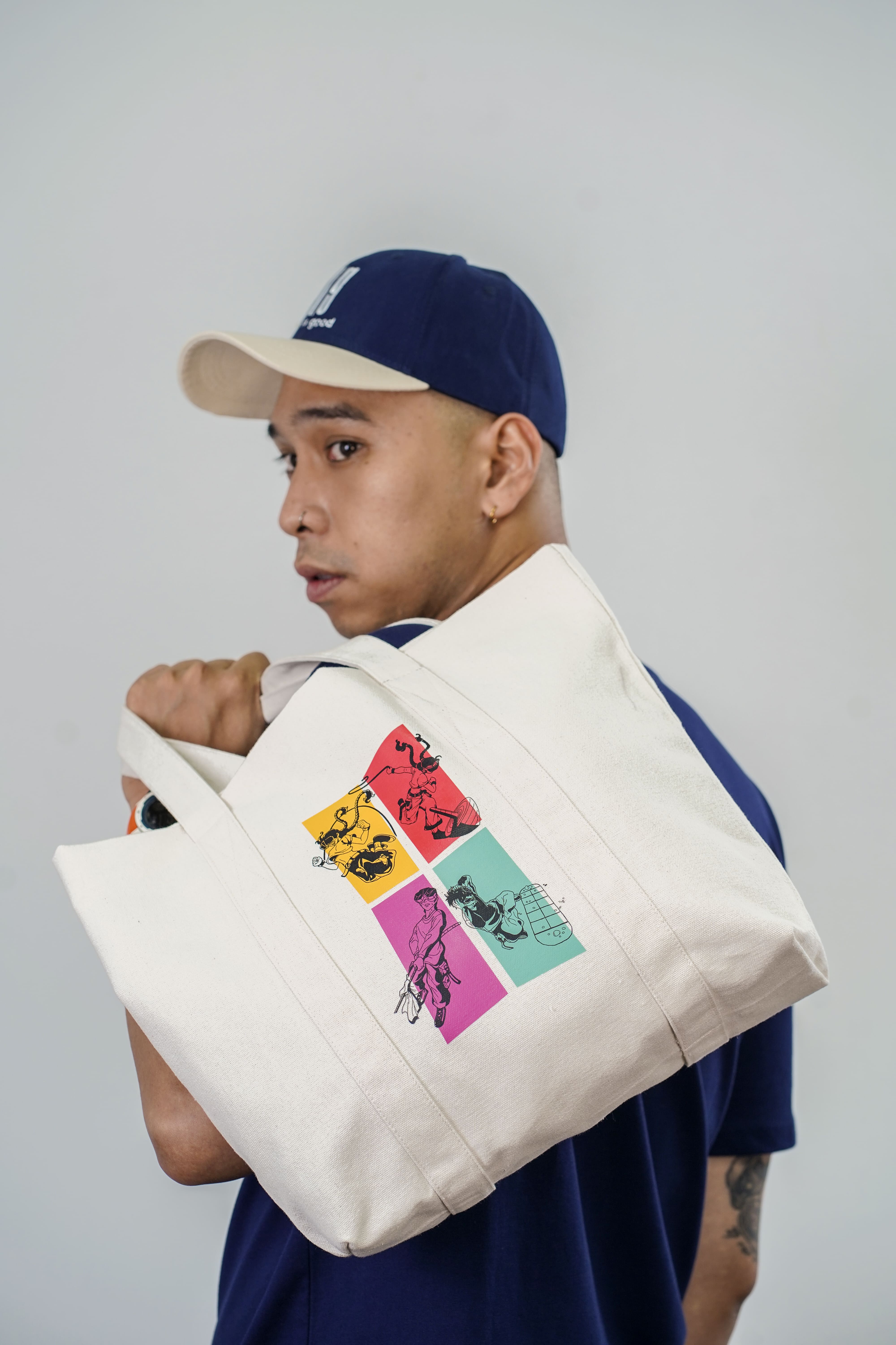 [BST Nối] Túi Tote Canvas In Hình Các Trò Chơi Dân Gian