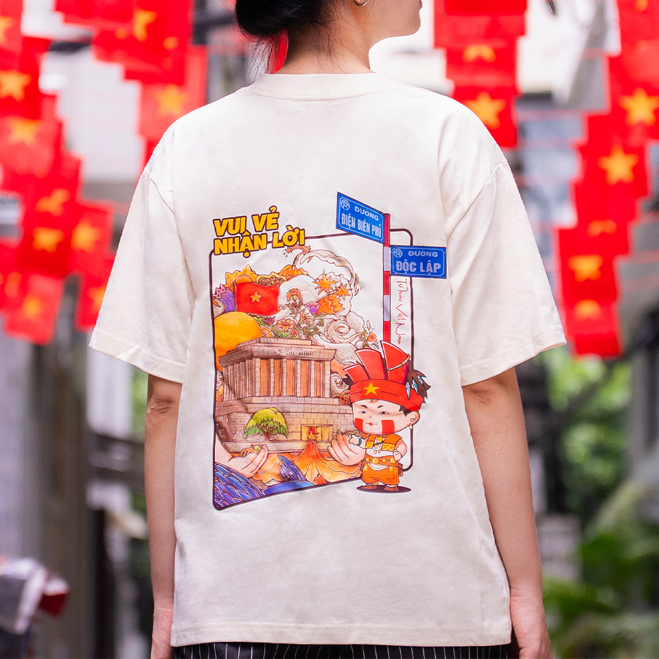 [BST Yêu nước] Áo phông cotton unisex Vui Vẻ Nhận Lời