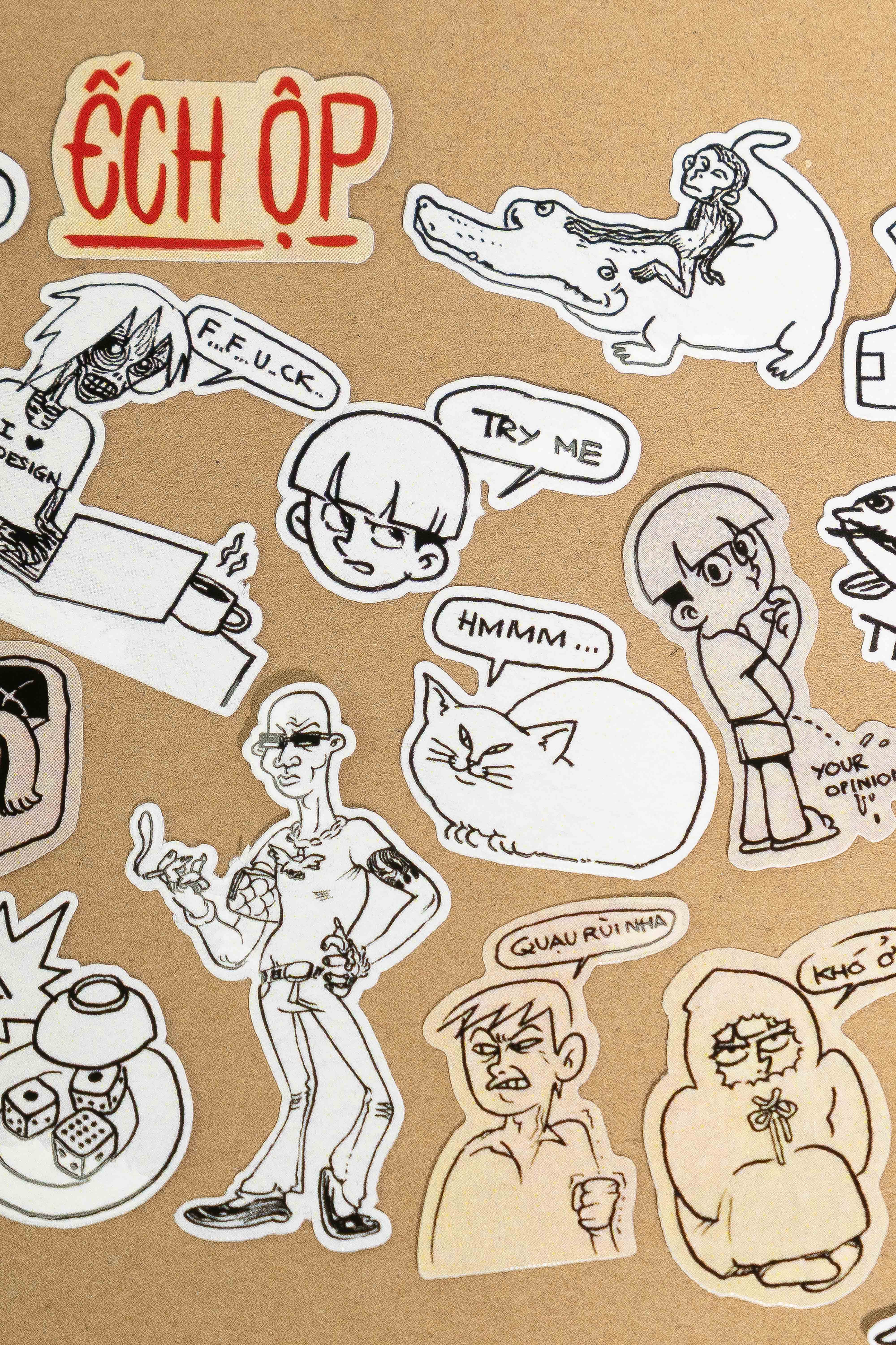 [Freeship] Set Sticker In Hình Meme | Ếch Ộp x GIG Dán Ốp Điện Thoại, Dán Laptop, Mũ, Cốc,...