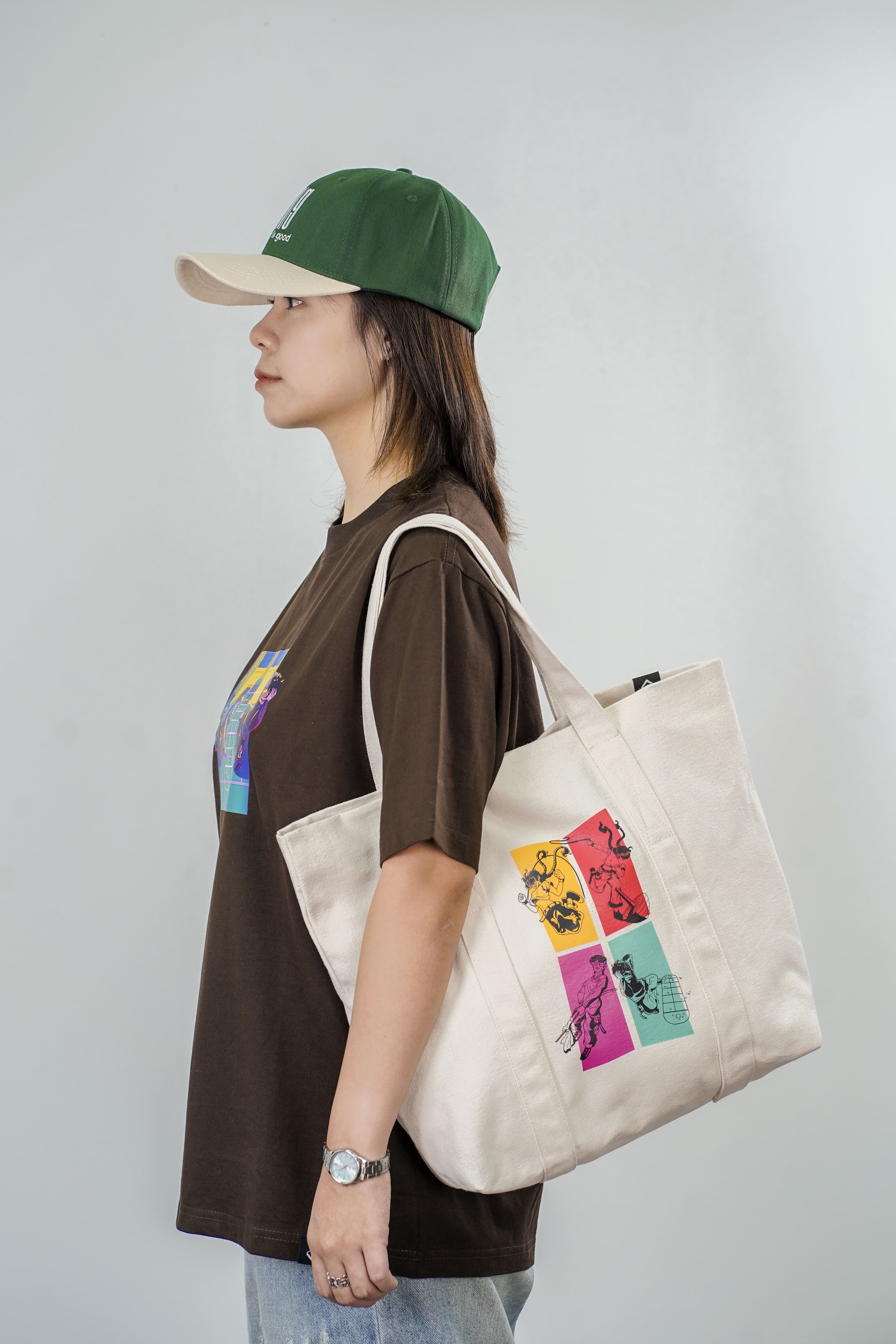 [BST Nối] Túi Tote Canvas In Hình Các Trò Chơi Dân Gian