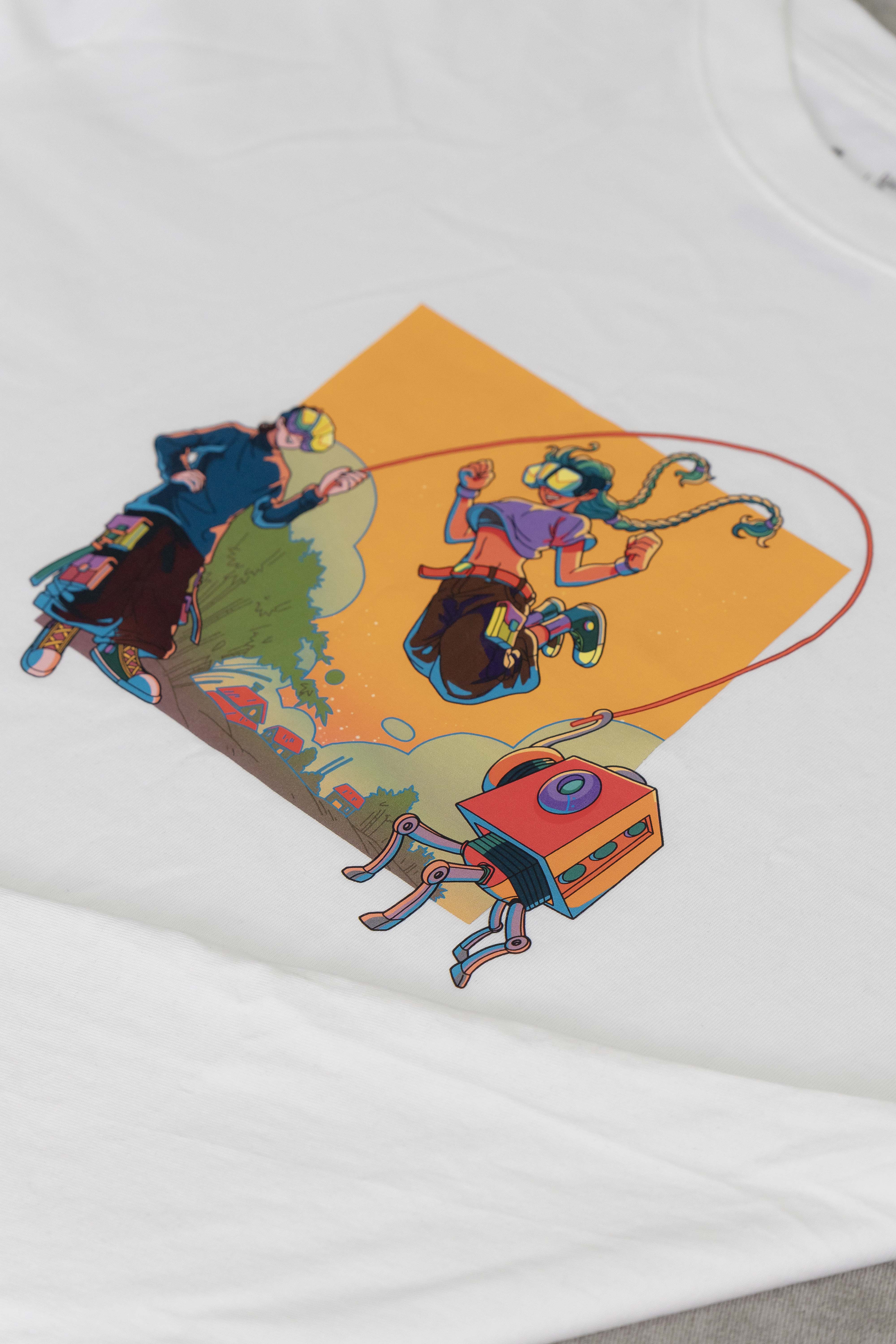 [BST Nối] Áo Phông Cotton In Hình Trò Chơi Dân Gian Nhảy Dây