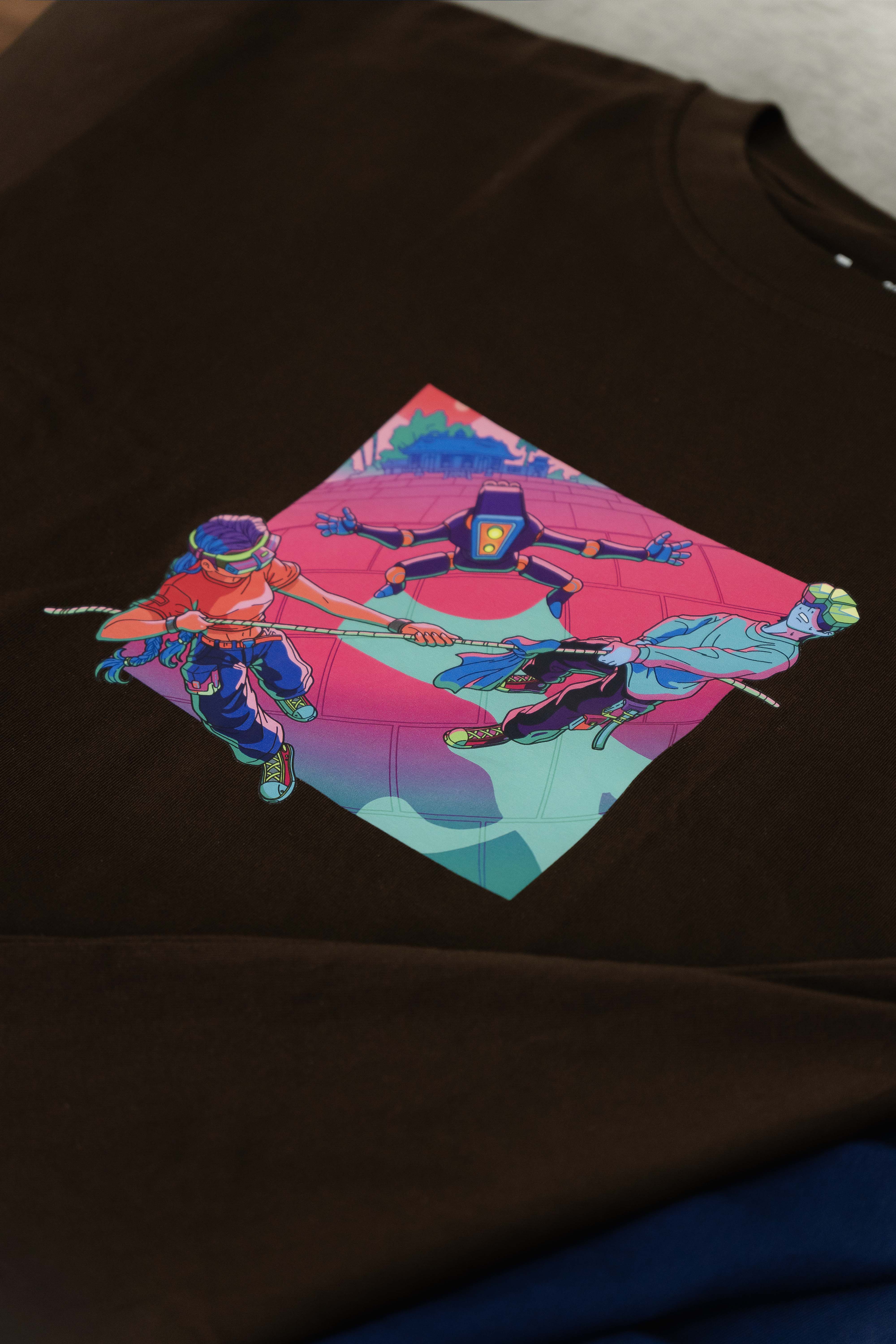 [BST Nối] Áo Phông Cotton In Hình Trò Chơi Dân Gian Kéo Co