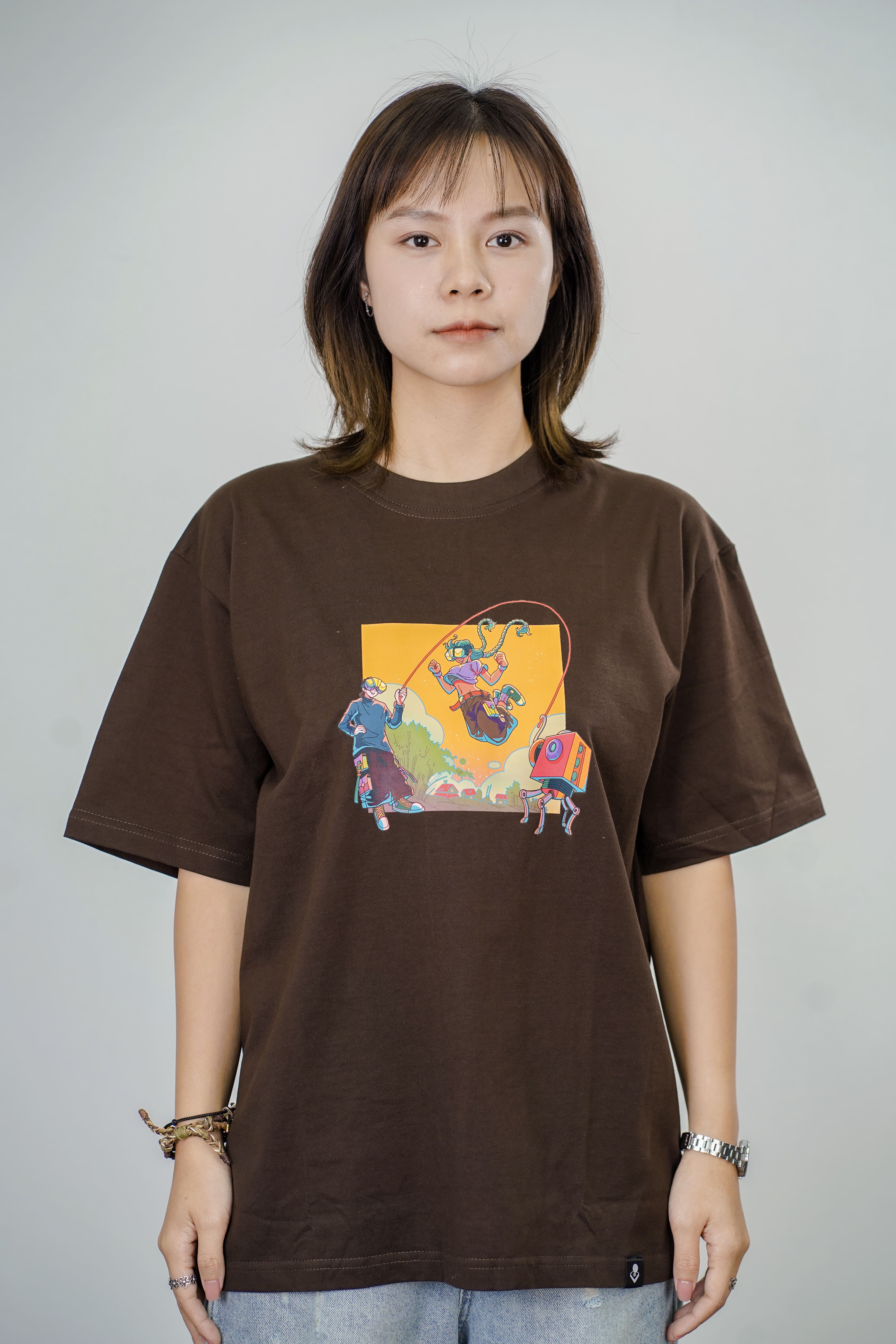 [BST Nối] Áo Phông Cotton In Hình Trò Chơi Dân Gian Nhảy Dây