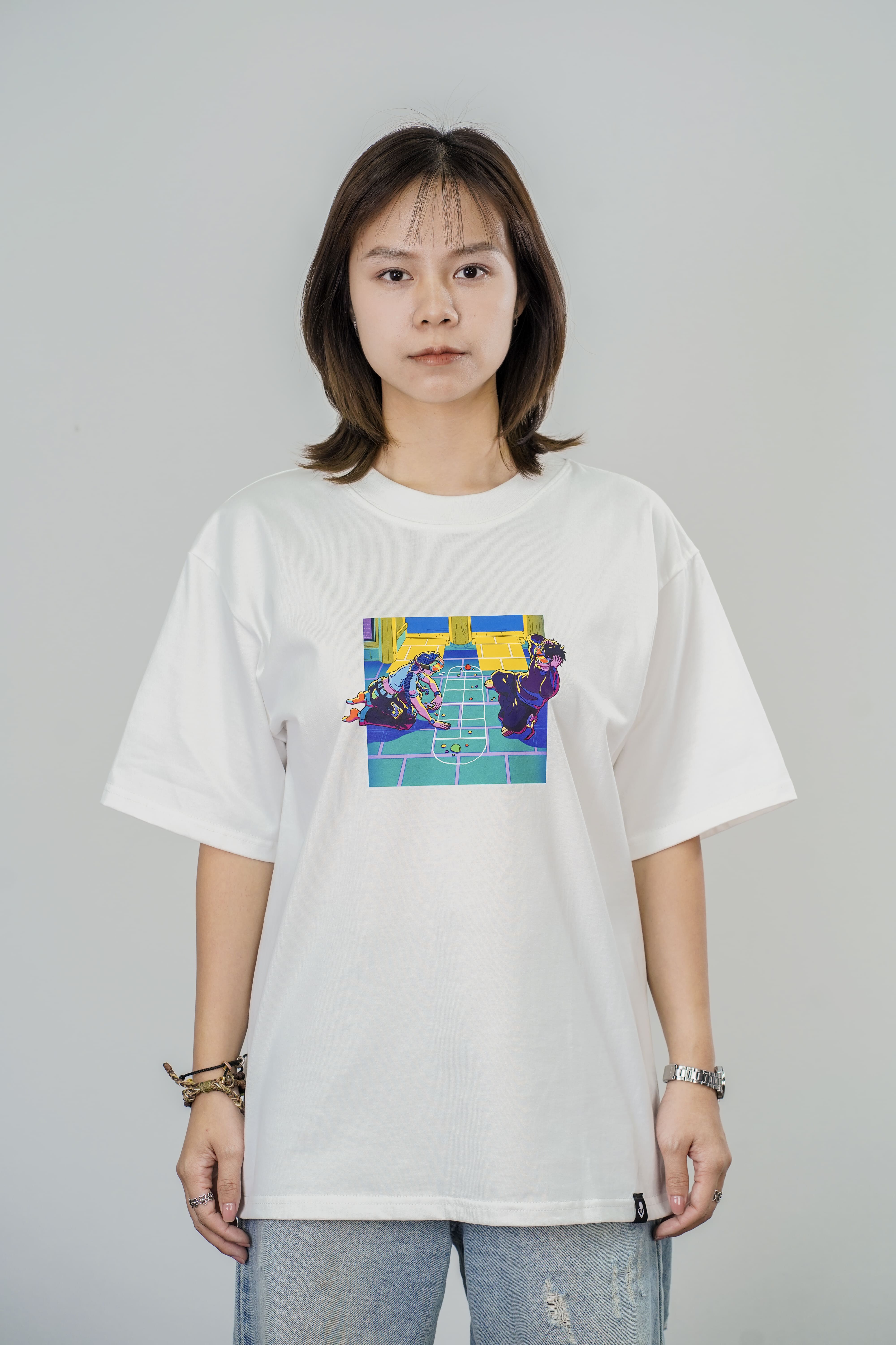 [BST Nối] Áo Phông Cotton In Hình Trò Chơi Dân Gian Ô Ăn Quan
