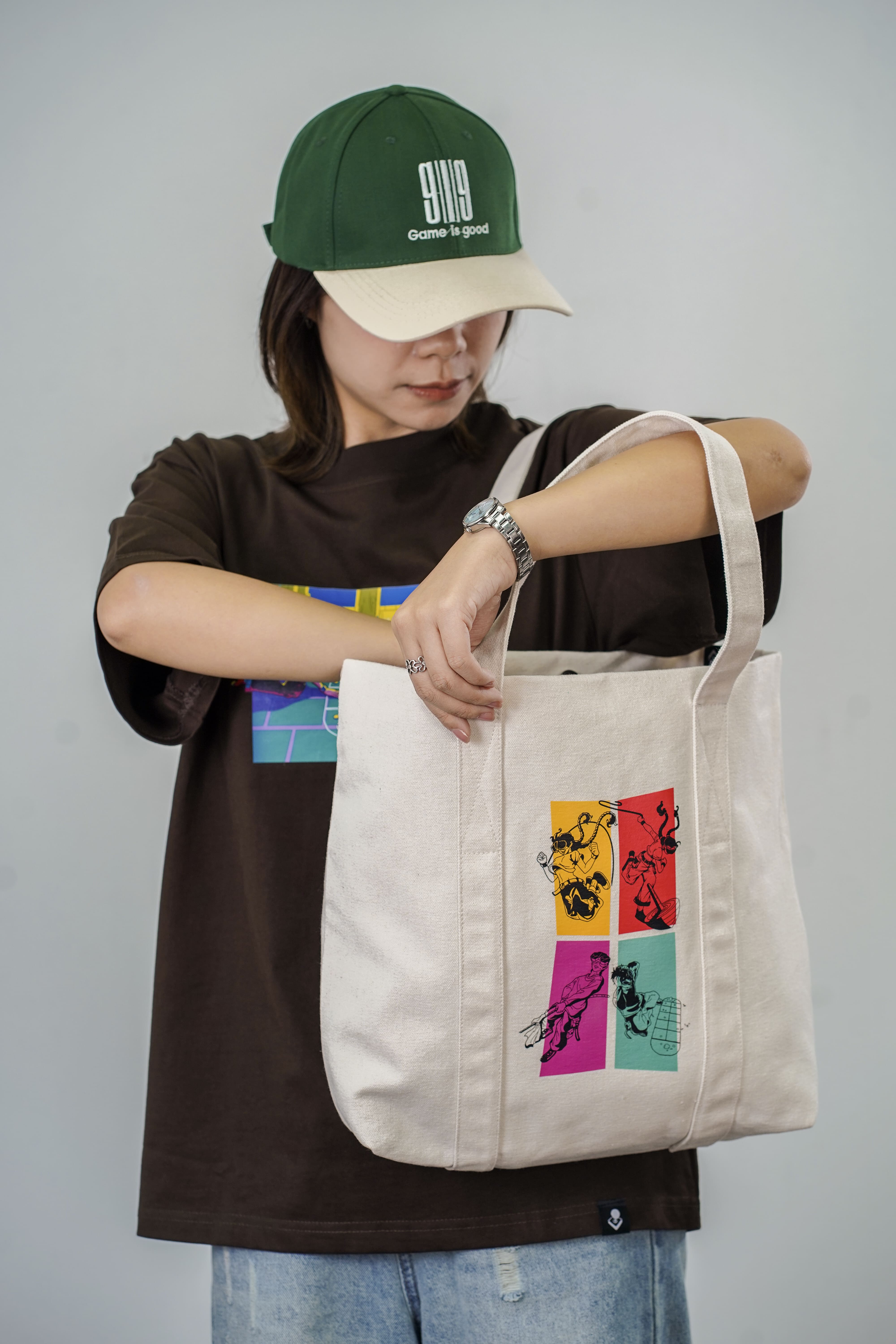 [BST Nối] Túi Tote Canvas In Hình Các Trò Chơi Dân Gian