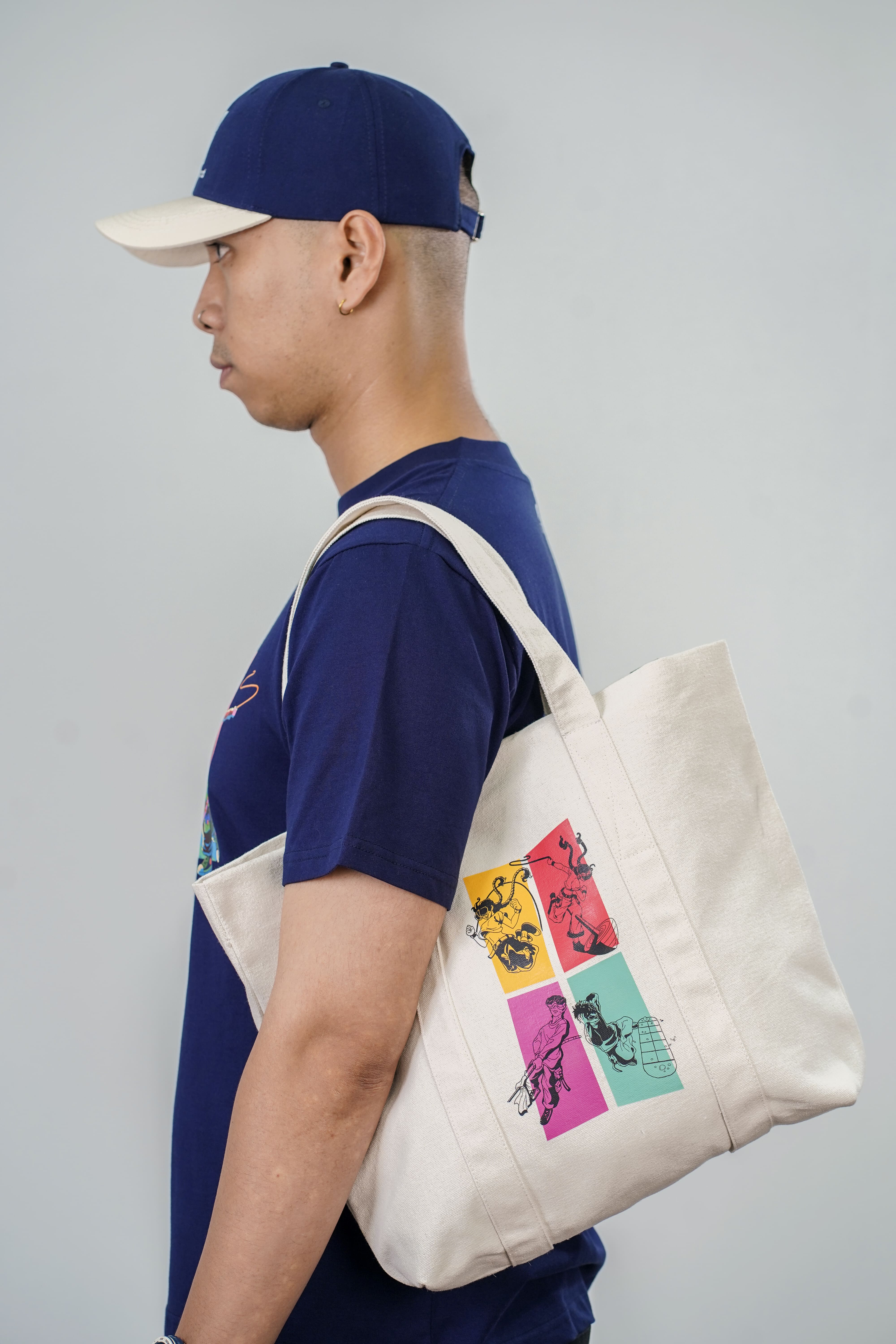 [BST Nối] Túi Tote Canvas In Hình Các Trò Chơi Dân Gian