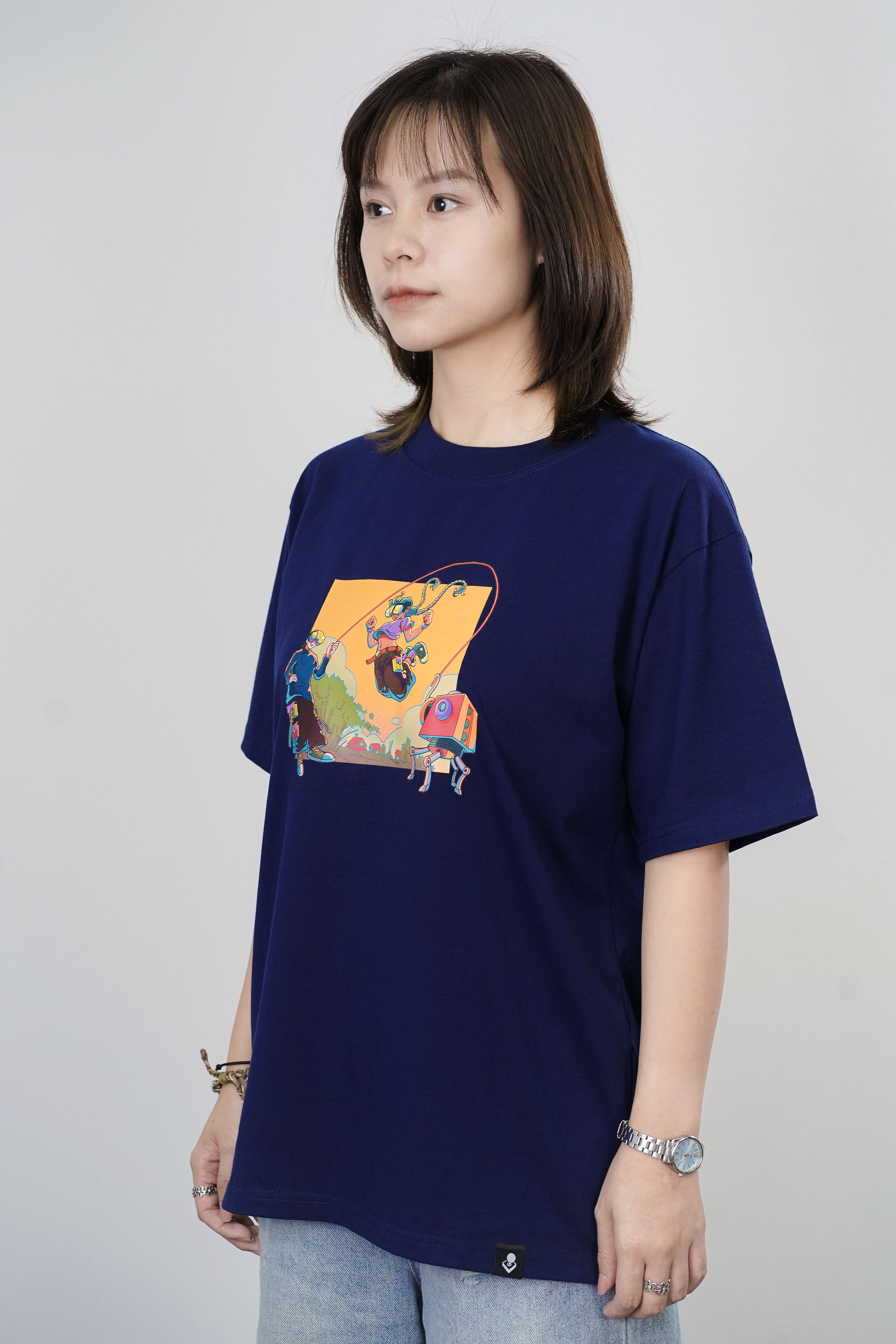 [BST Nối] Áo Phông Cotton In Hình Trò Chơi Dân Gian Nhảy Dây