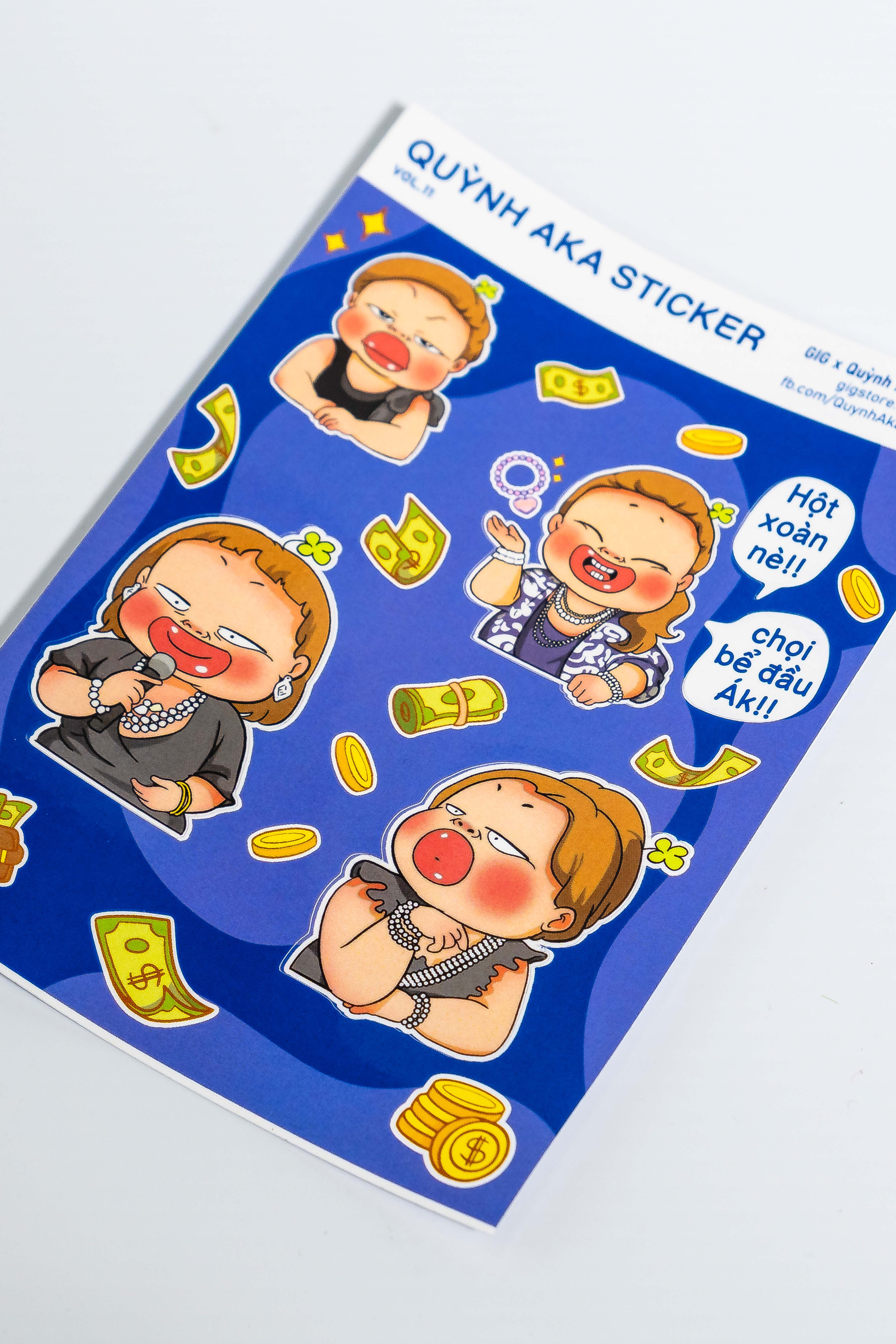 Set Sticker In Hình Quỳnh Aka x GIG | Set Random Decal Trang Trí Dán Laptop, Điện Thoại, Mũ, Cốc,...