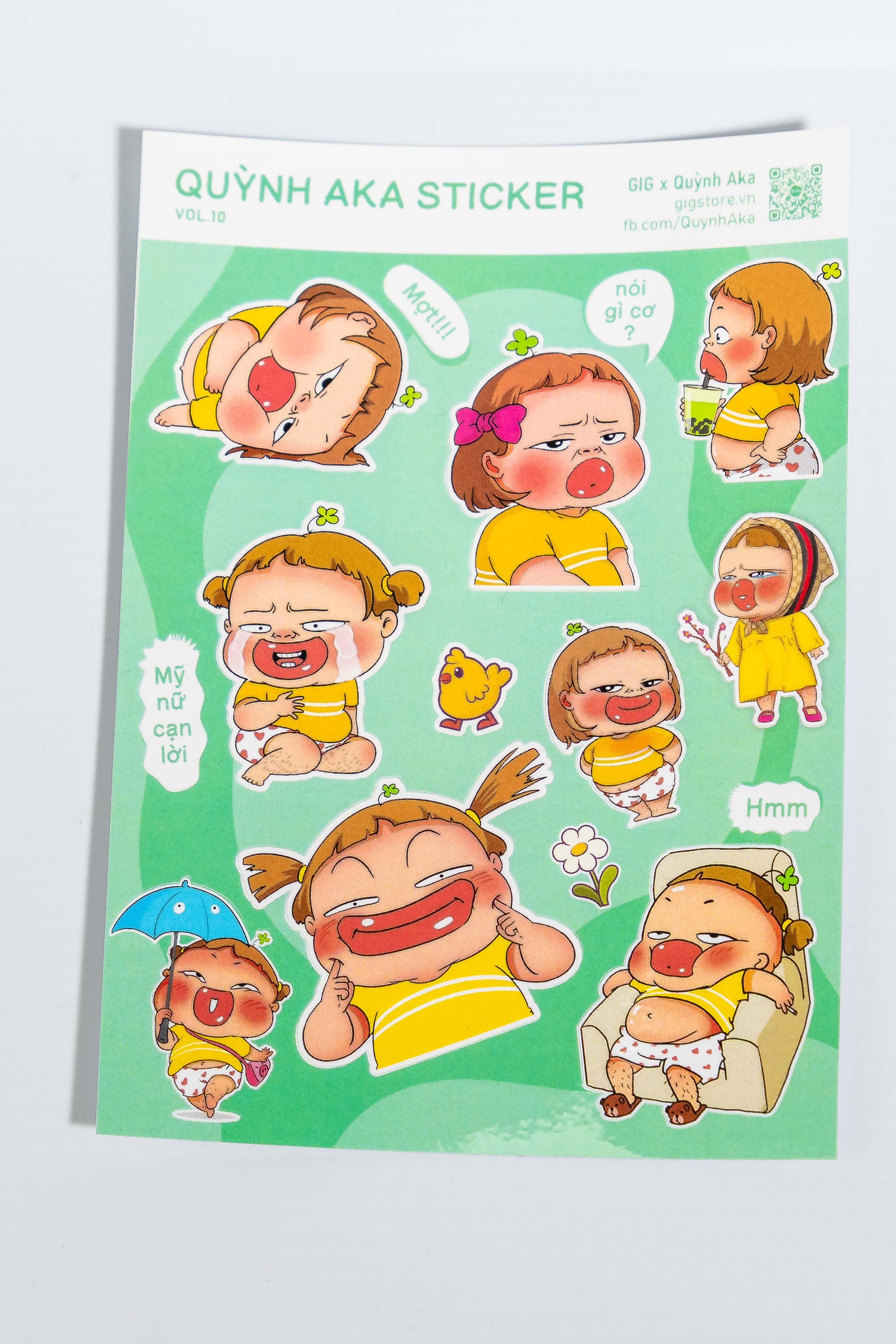 Set Sticker In Hình Quỳnh Aka x GIG | Set Random Decal Trang Trí Dán Laptop, Điện Thoại, Mũ, Cốc,...