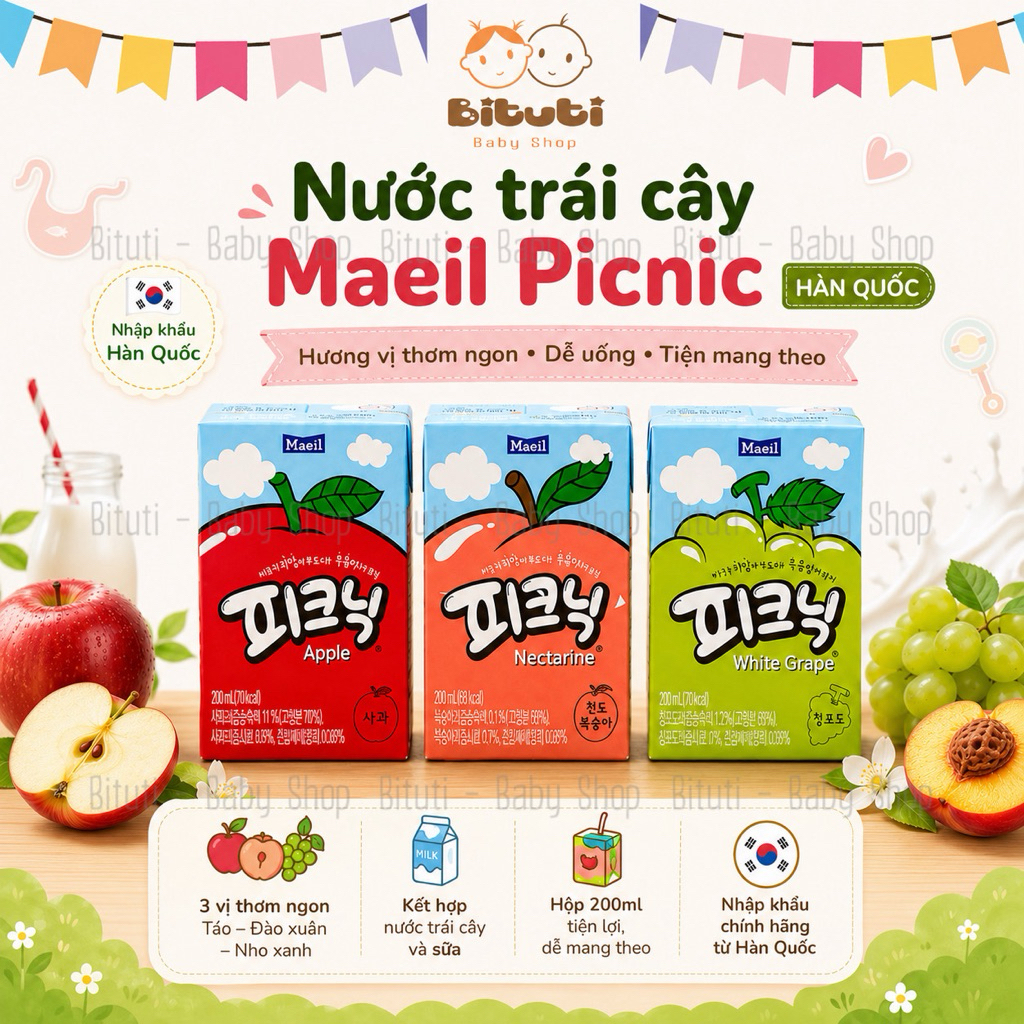 Nước trái cây Maeil Picnic hộp 200ml