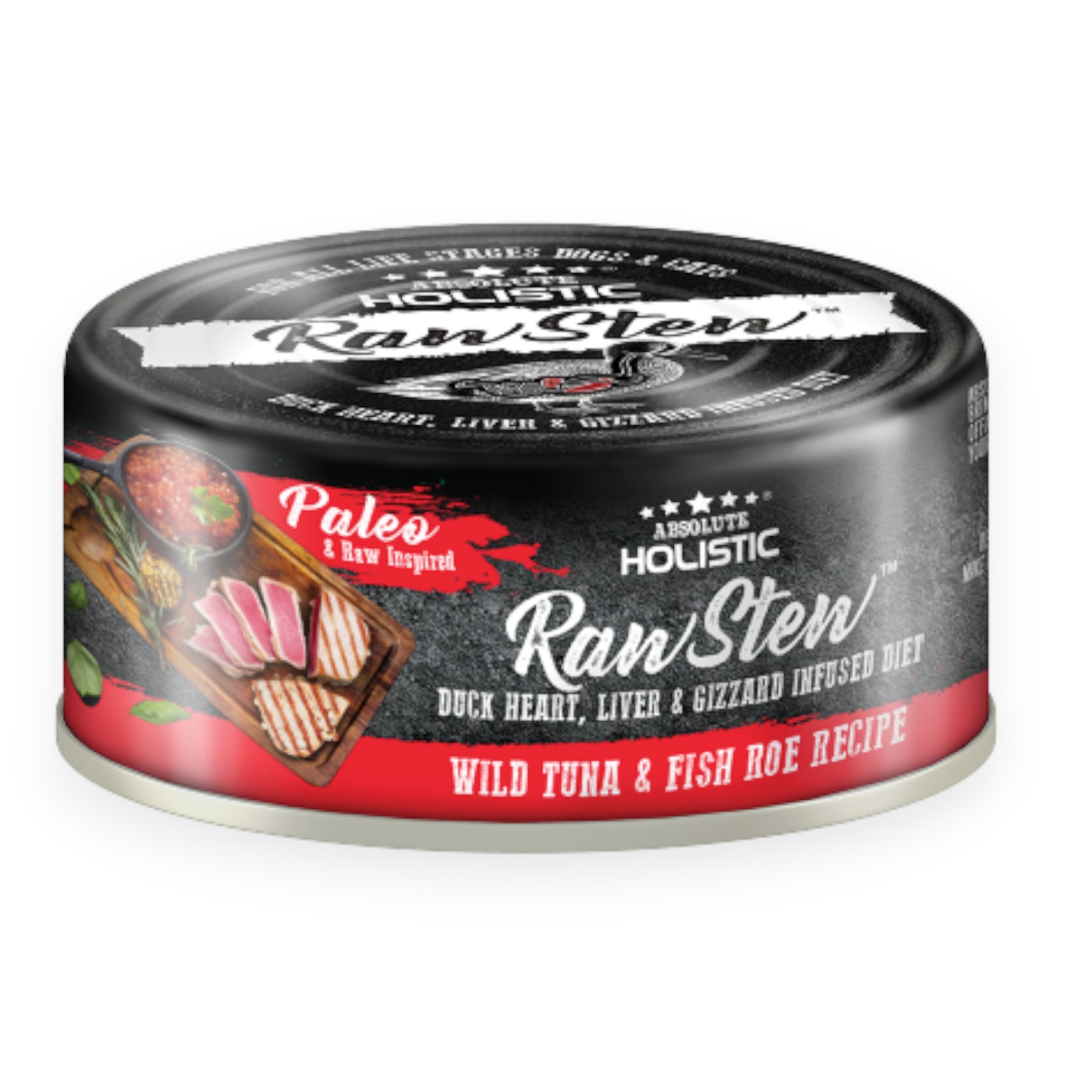 Pate Absolute Holistic Rawstew - Thịt Cá Ngừ & Trứng Cá Lon 80g cho Chó & Mèo