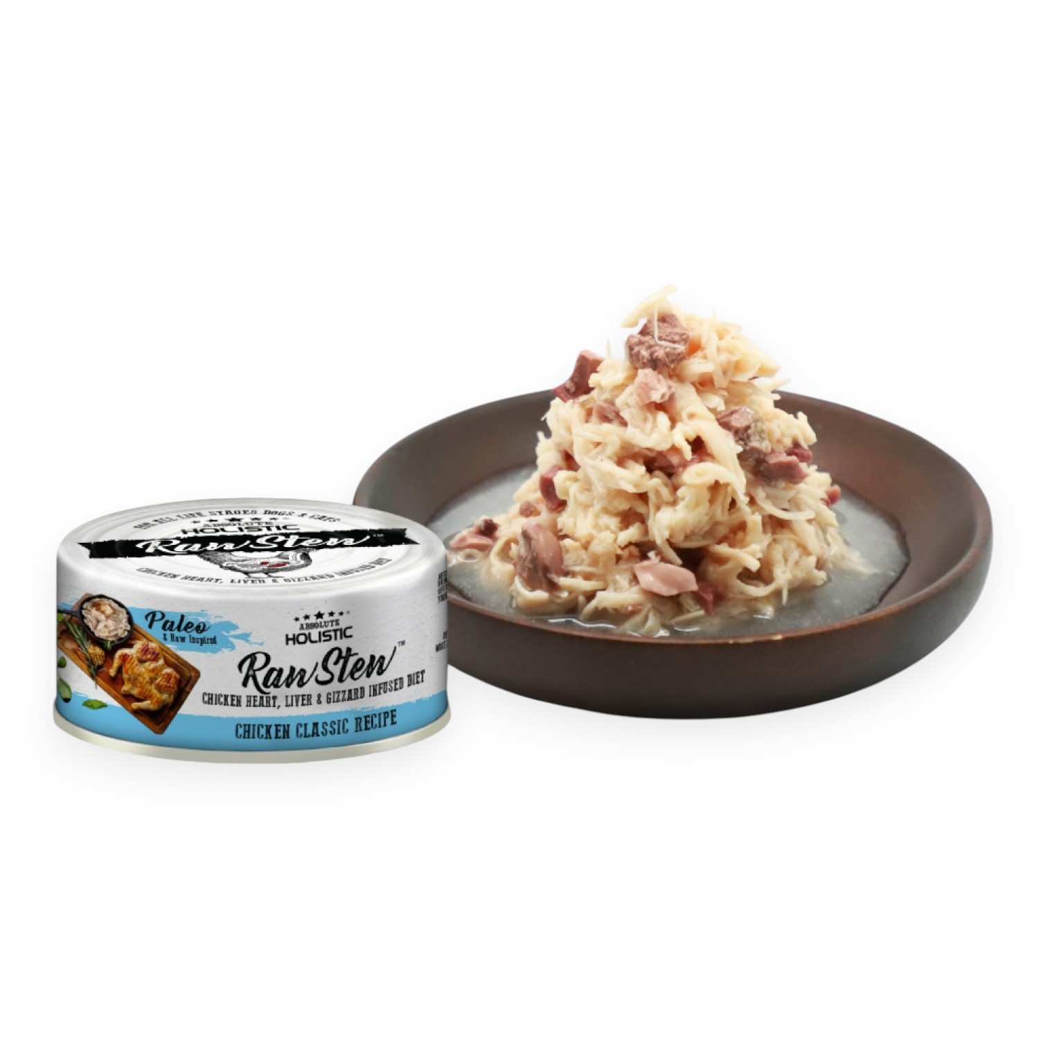 Pate Absolute Holistic Rawstew - Thịt Gà Lon 80g cho Chó & Mèo