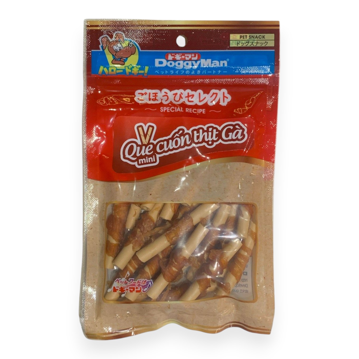 Treats DoggyMan Que Cuốn Thịt Gà - Mini Gói 20 cây cho Chó