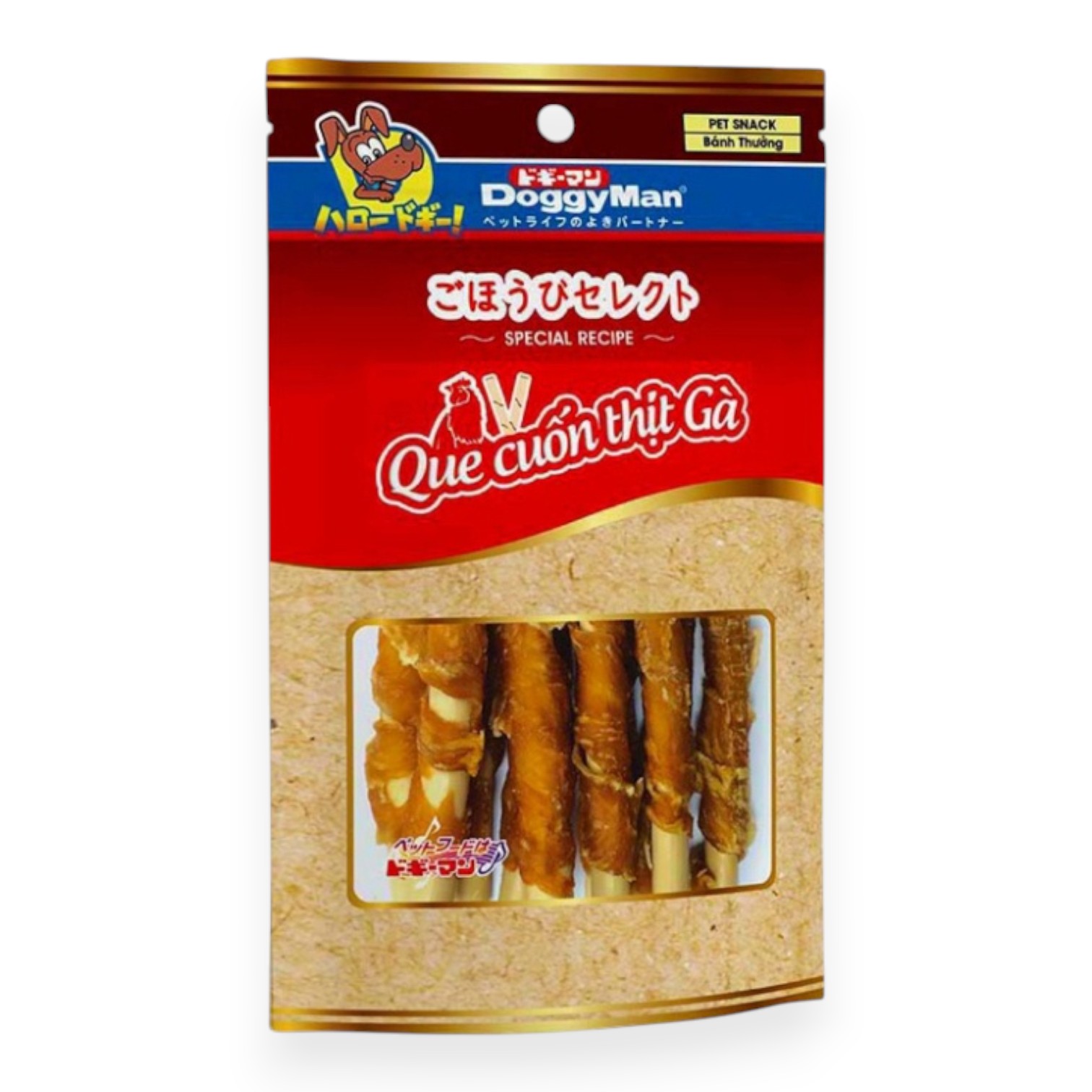 Treats DoggyMan Que Cuốn Thịt Gà Gói 10 cây cho Chó
