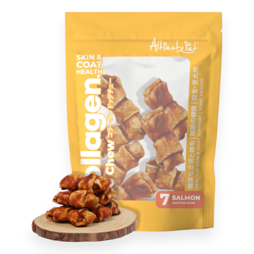 Treats Altimate Pet Gặm Sạch Răng Collagen - Khúc Xương Vị Cá Hồi Bịch 90g cho Chó