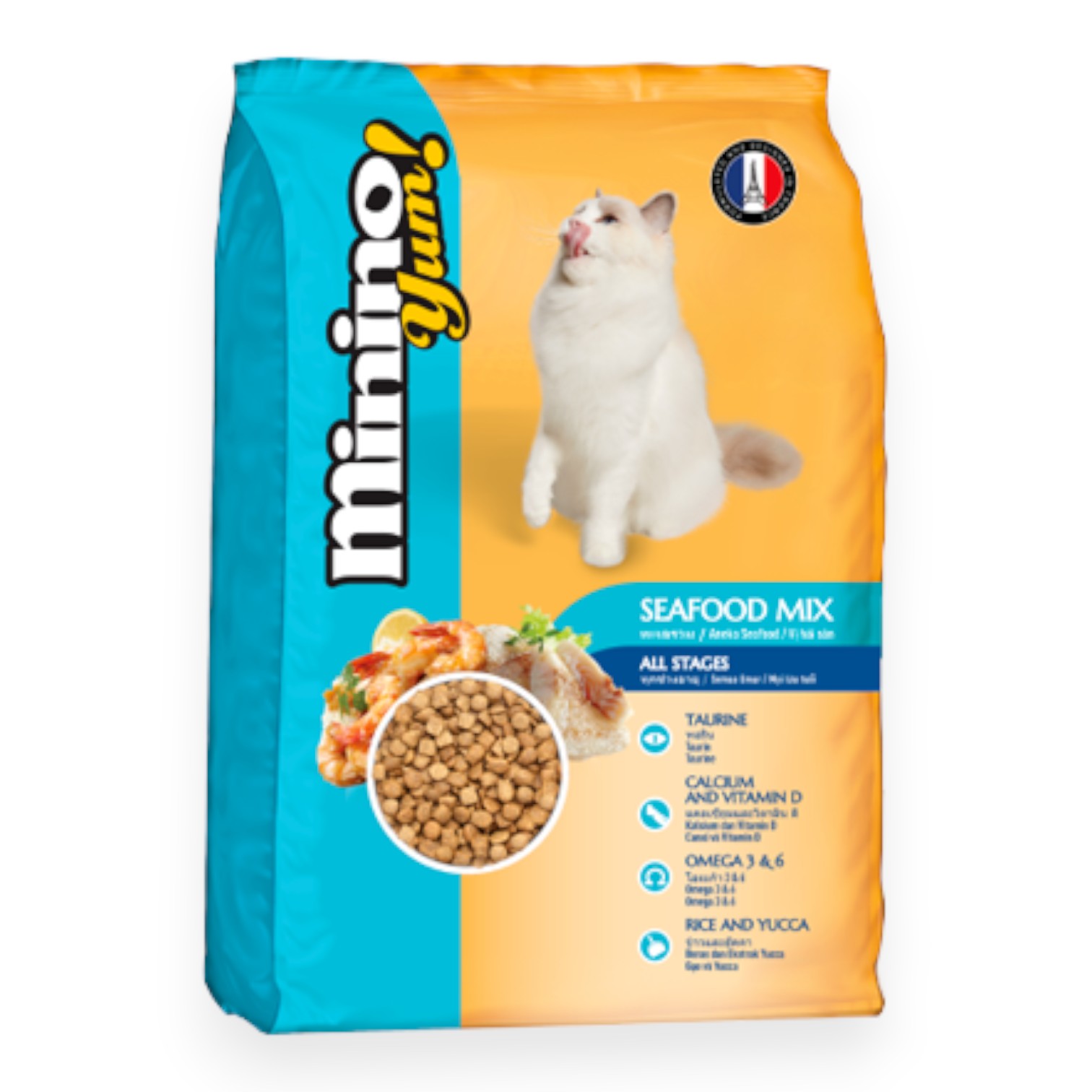 Hạt Minino Yum Vị Mực Bịch 1.5kg cho Mèo - Seafood